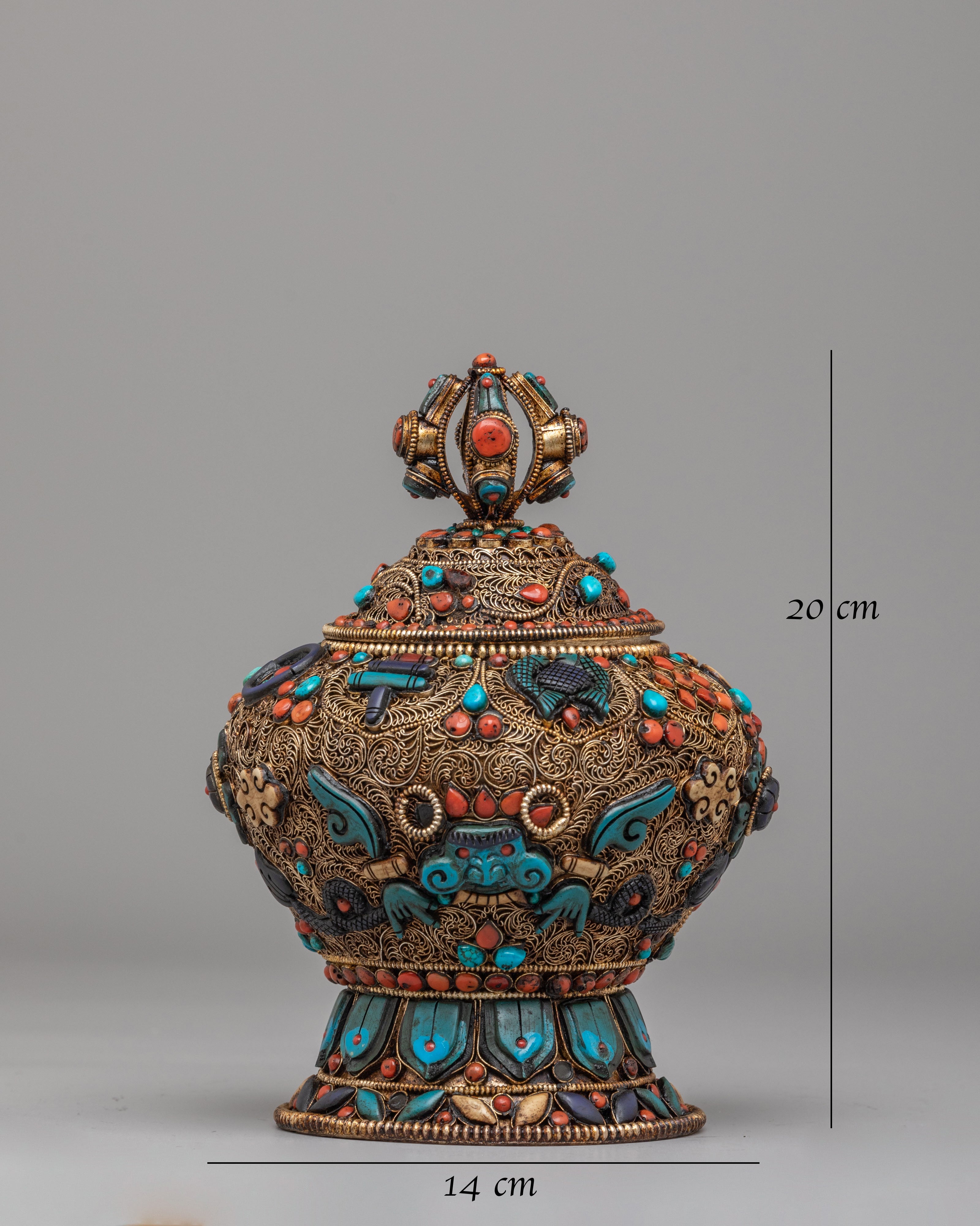 Buddhist Ceremonial Rice Pot Vessel | Spiritual Symbolism for Blessings