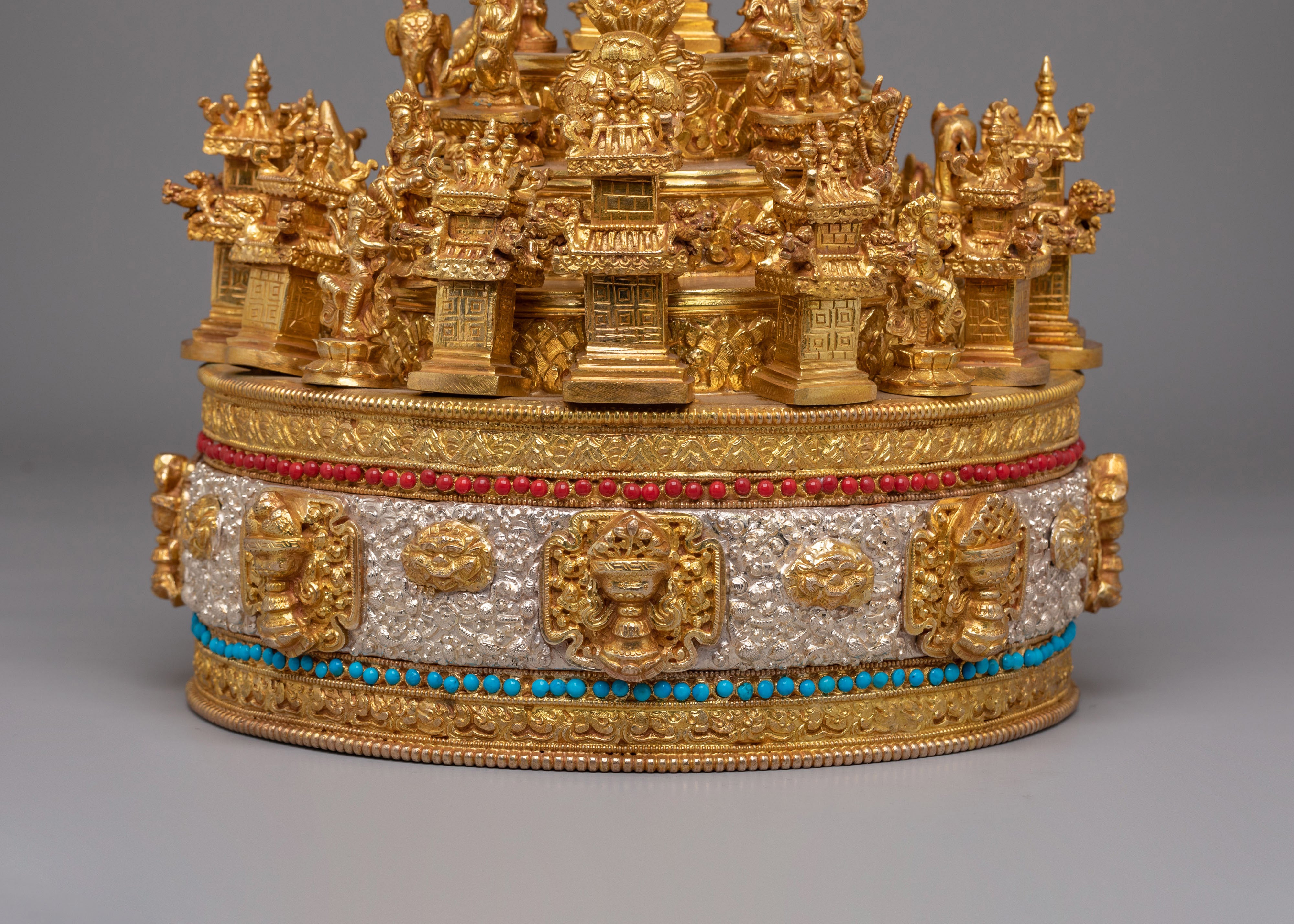 Himalayan Mandala Offering for Ritual Practice | Gold Plated Buddhist Altar Piece