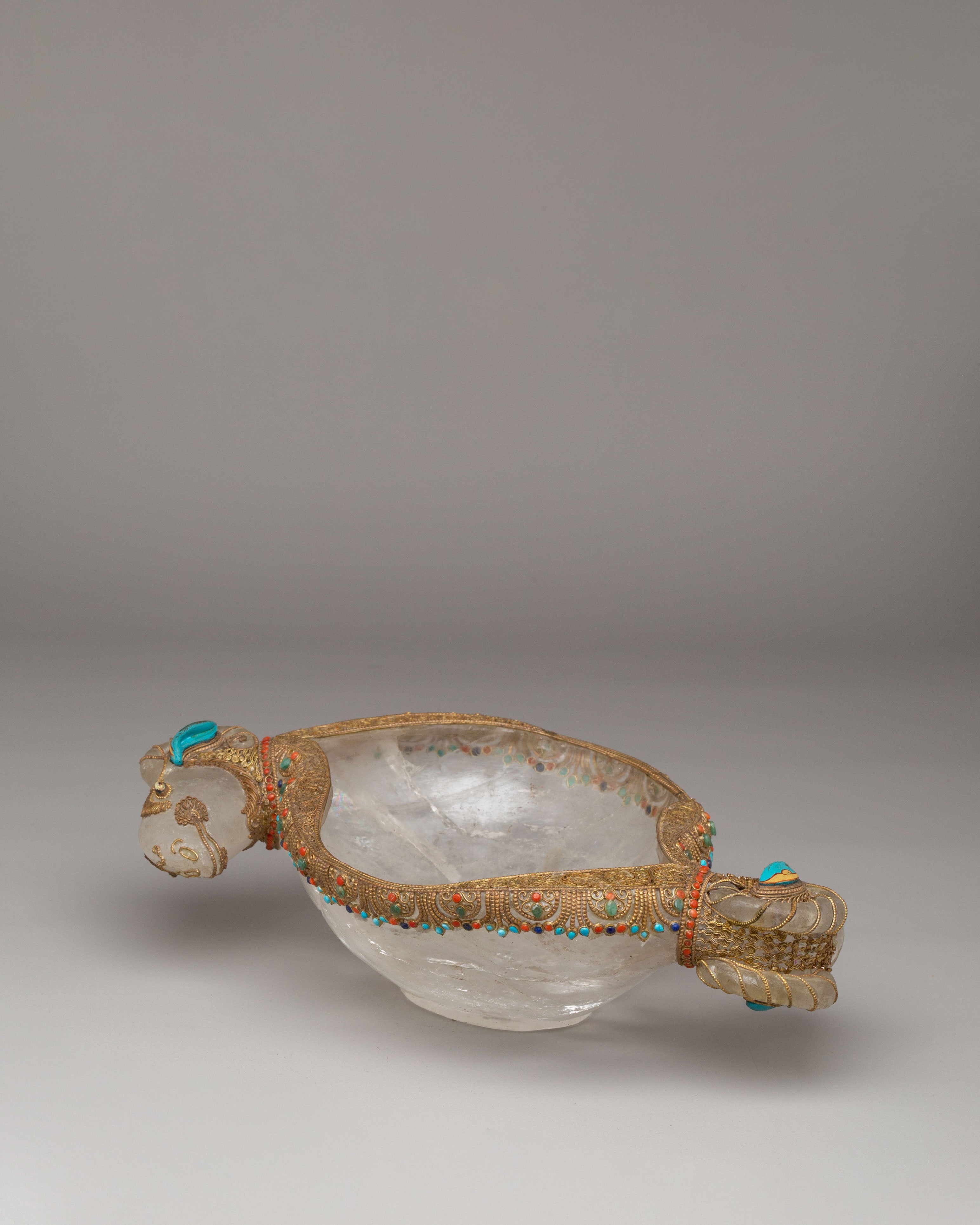 Decorative Footed Bowl | Gemstone Inlaid Decorative Bowl