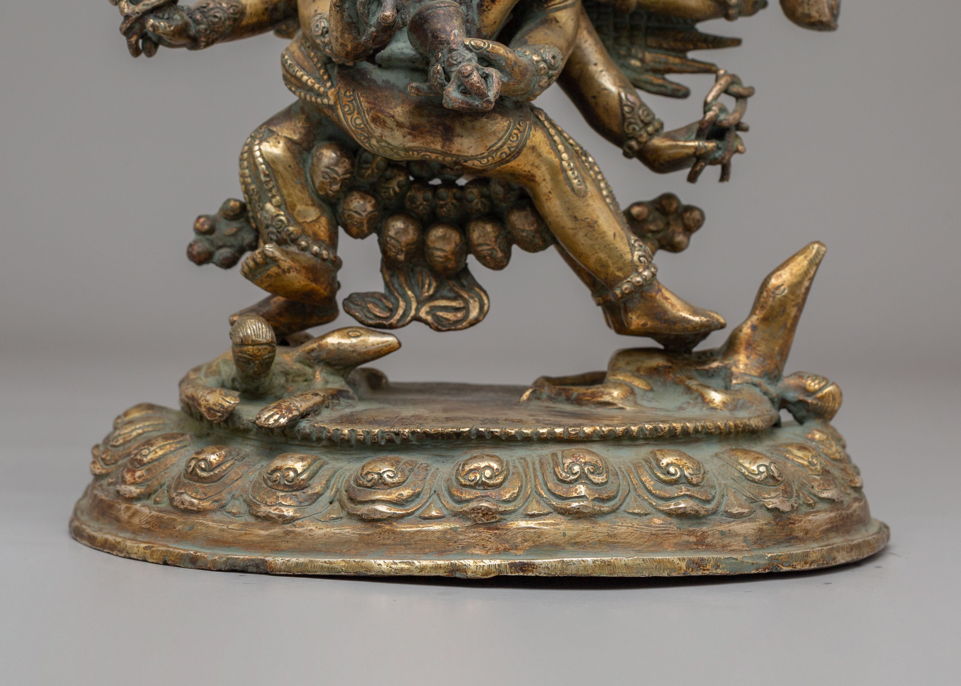 Mahakala With Consort Statue | Tibetan Protector Deity Statue