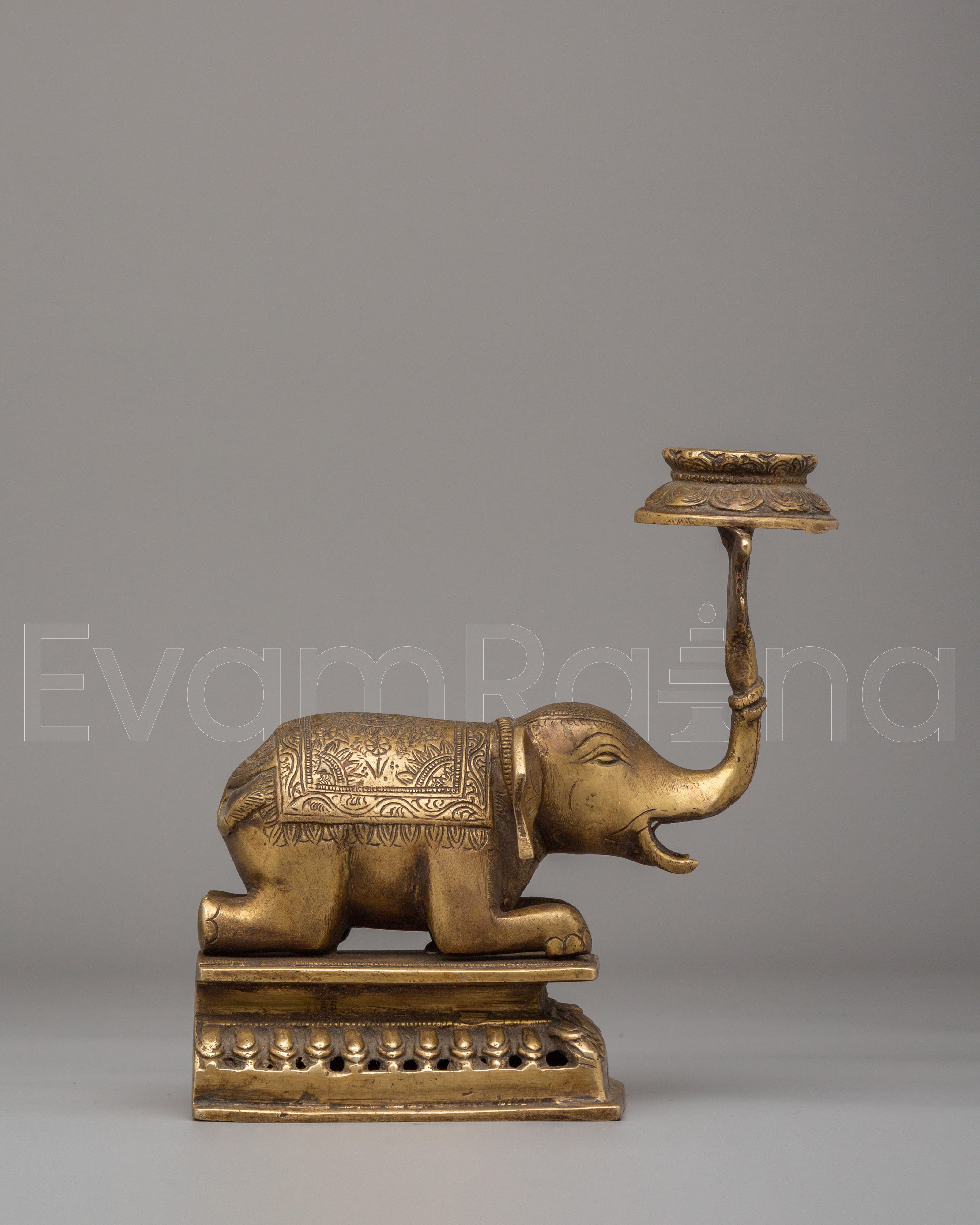Brass Elephant Oil Lamp