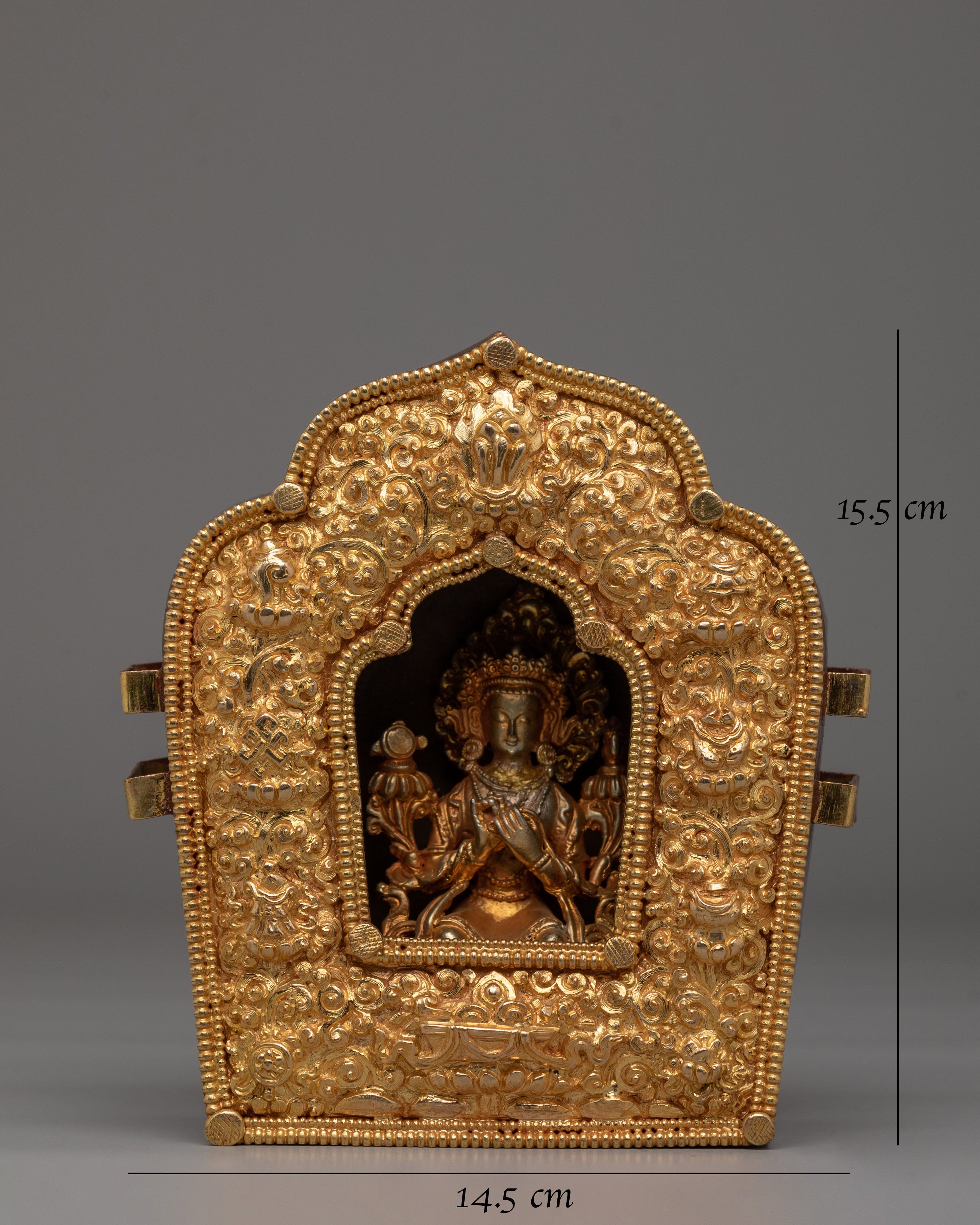 Spiritual Altar Ghau Box | Tibetan Copper Shrine