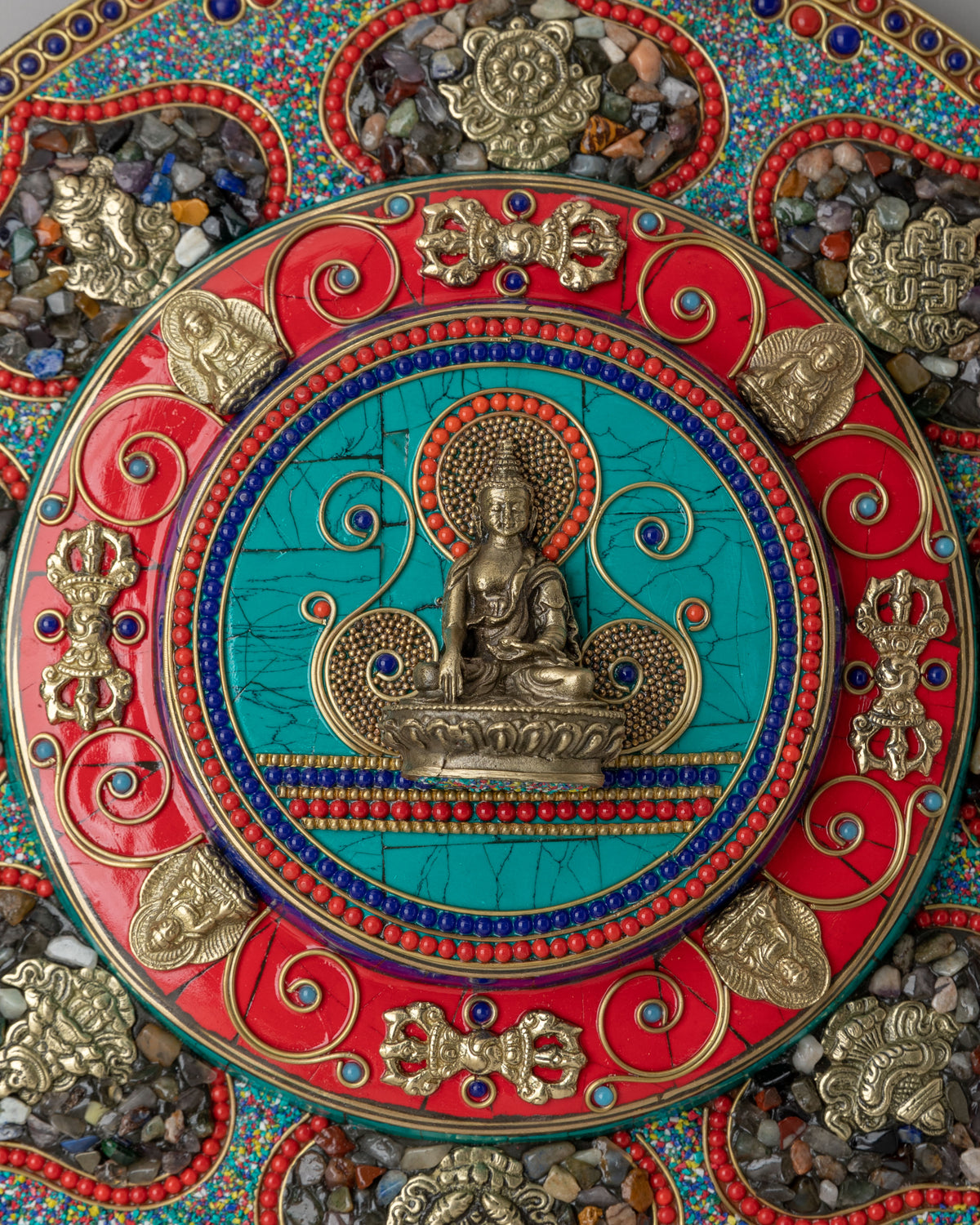 Tibetan Shakyamuni Buddha Wall Art | Traditional Tibetan Artwork for Spiritual Home Decor