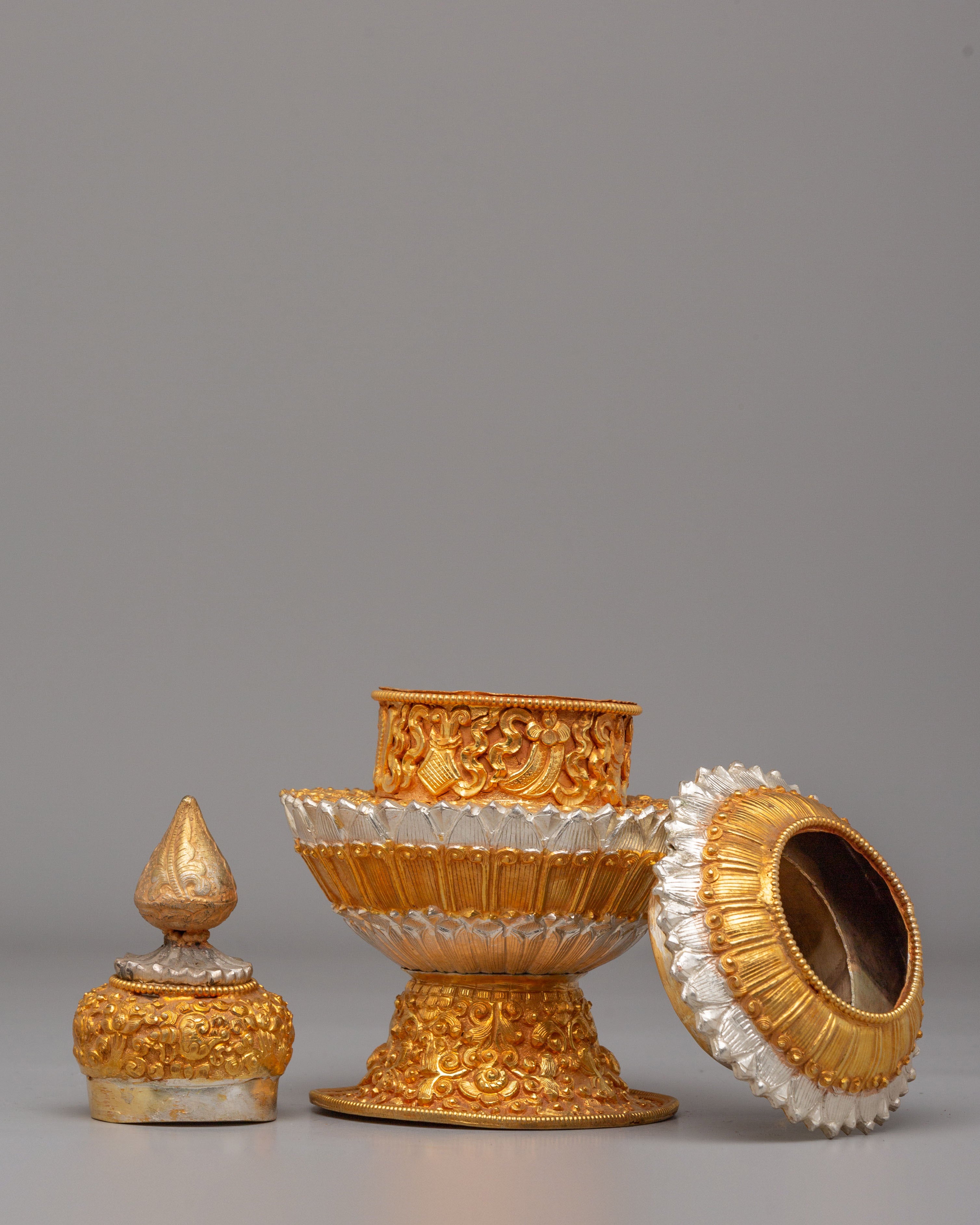 Gold-Plated Dhupur Rice Pot | Symbolic Offering Vessel
