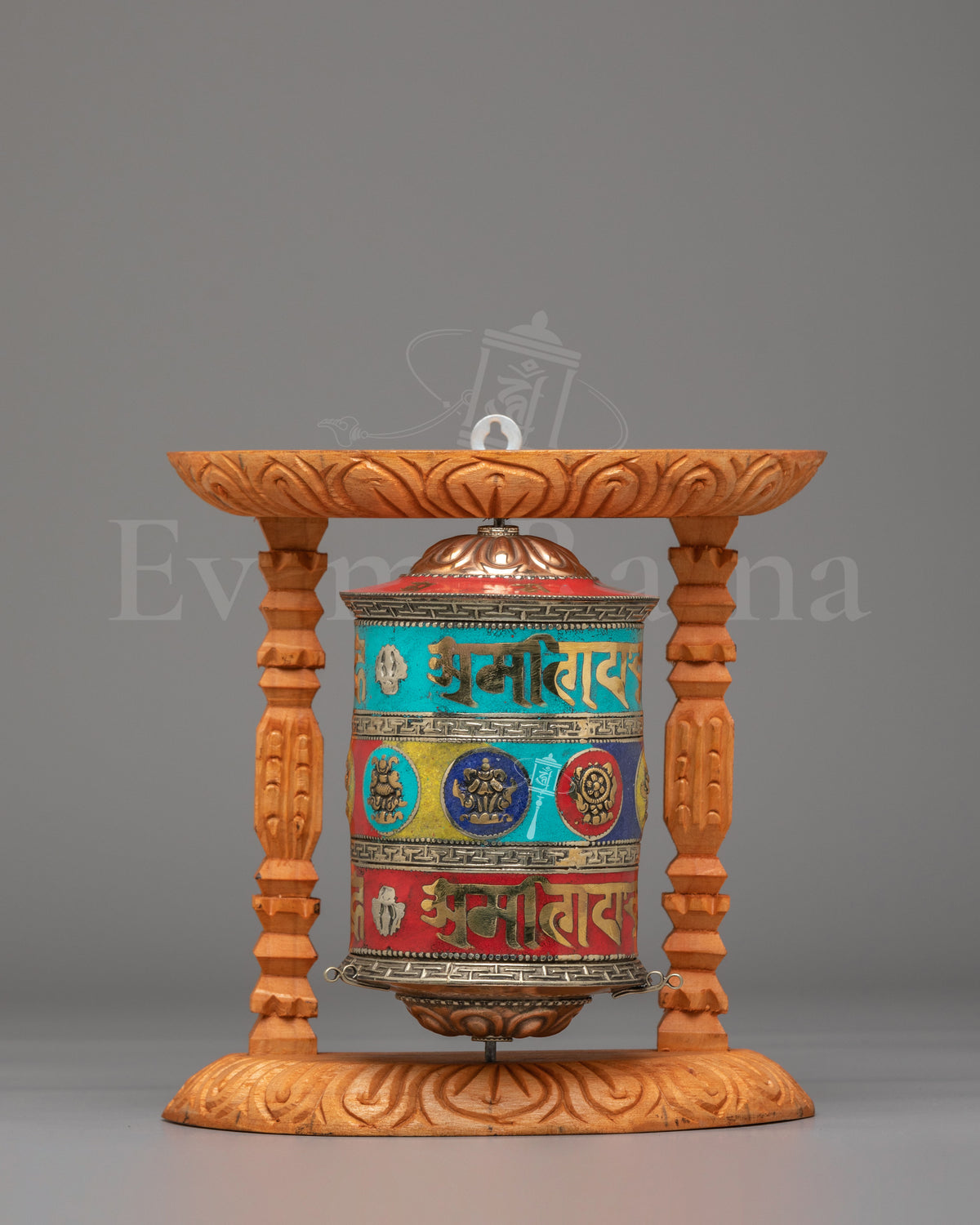 Carved Mantra Buddhist Prayer Wheel 