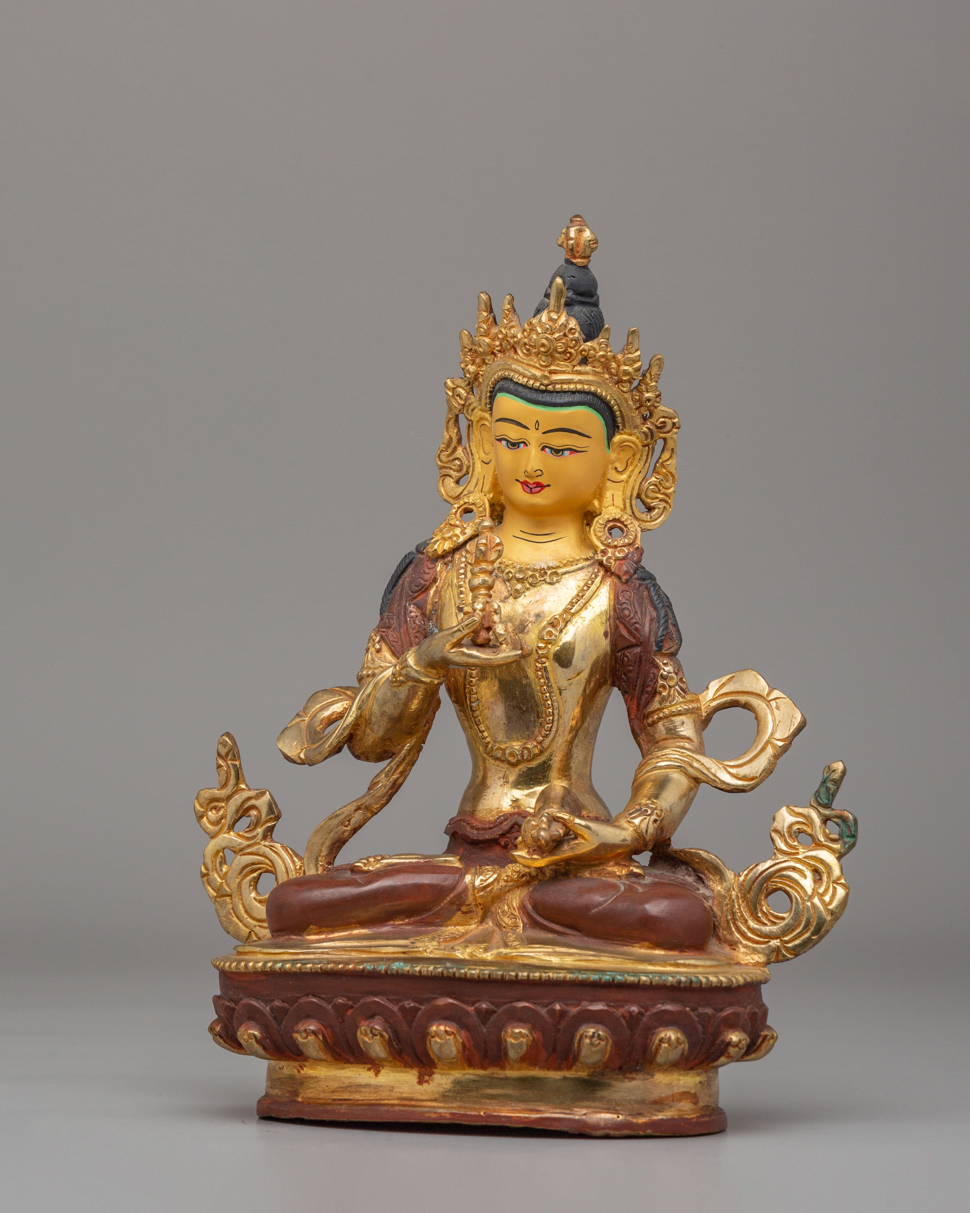 Divine Vajrasattva Statue | 24K Gold Plated Copper Vajrasattva