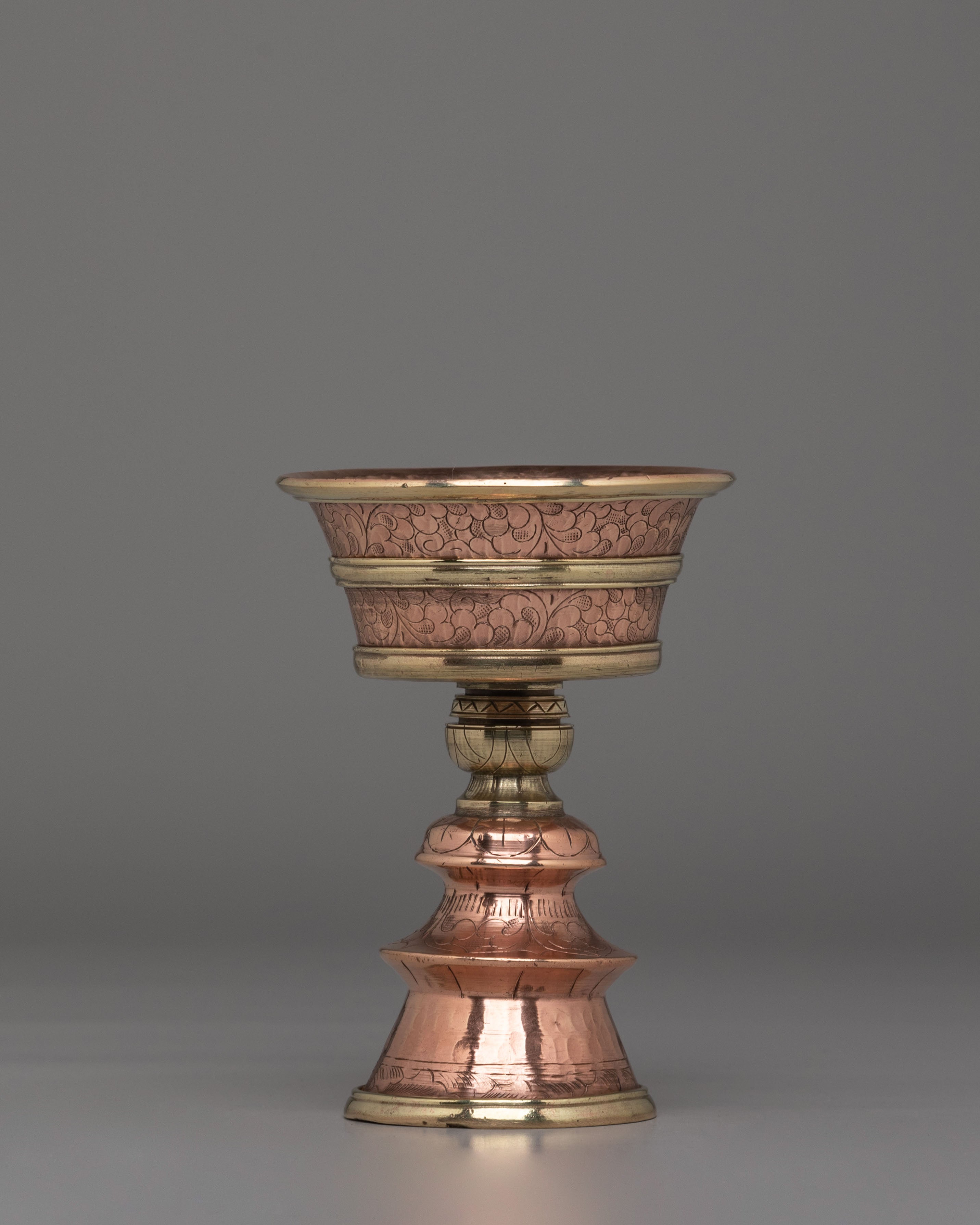Brass Butter Lamp Set for Rituals | Himalayan Altar Puja Decor