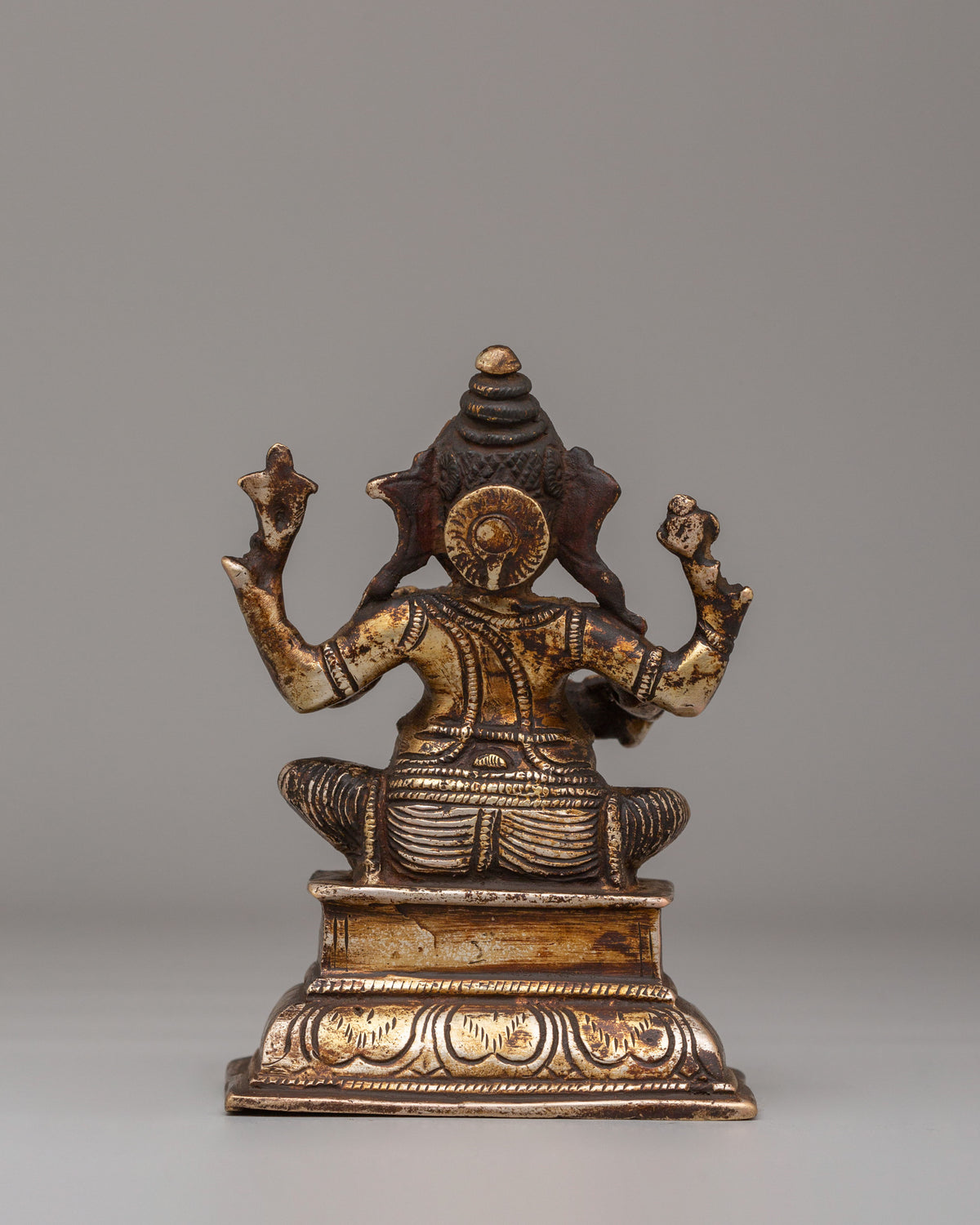Ganesha Prosperity Statue | Antique Finishing, 24K Gold Plating, and Silver Plating