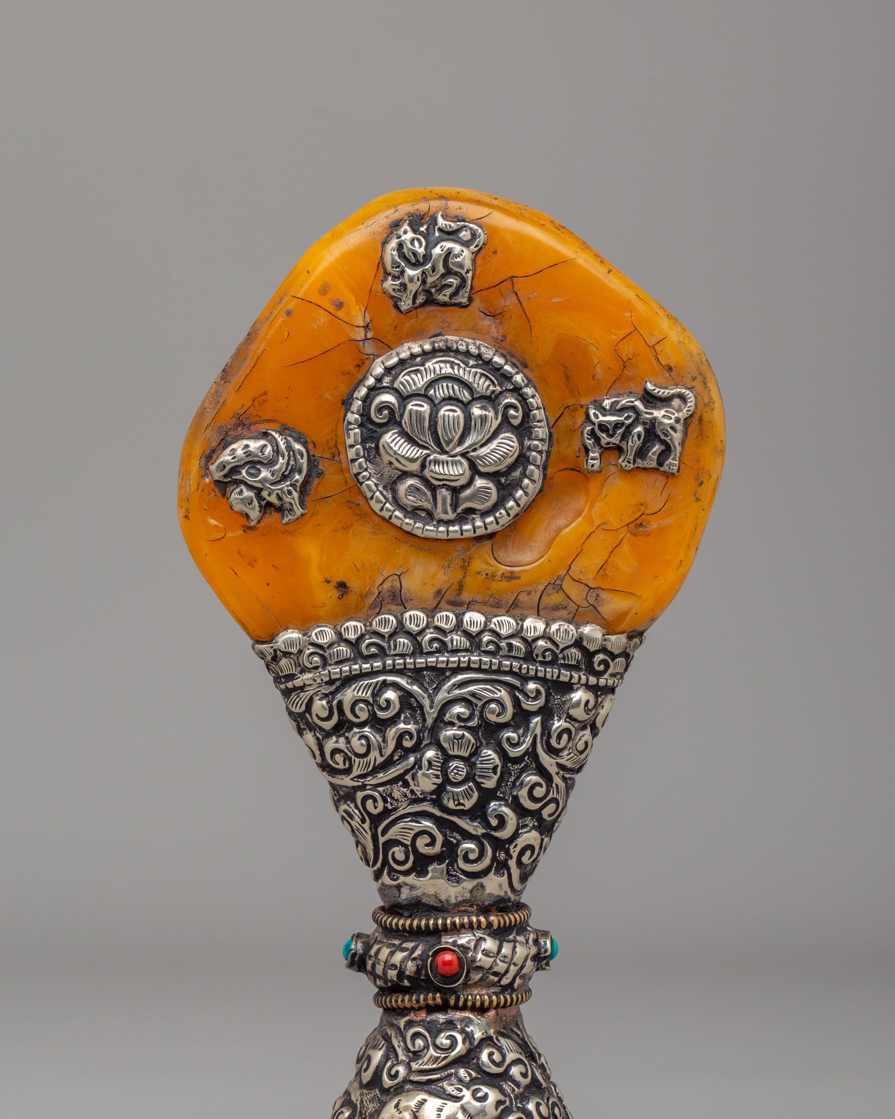 Spiritual Mahakala Engraved Phurba | Sacred Tibetan Ritual Dagger