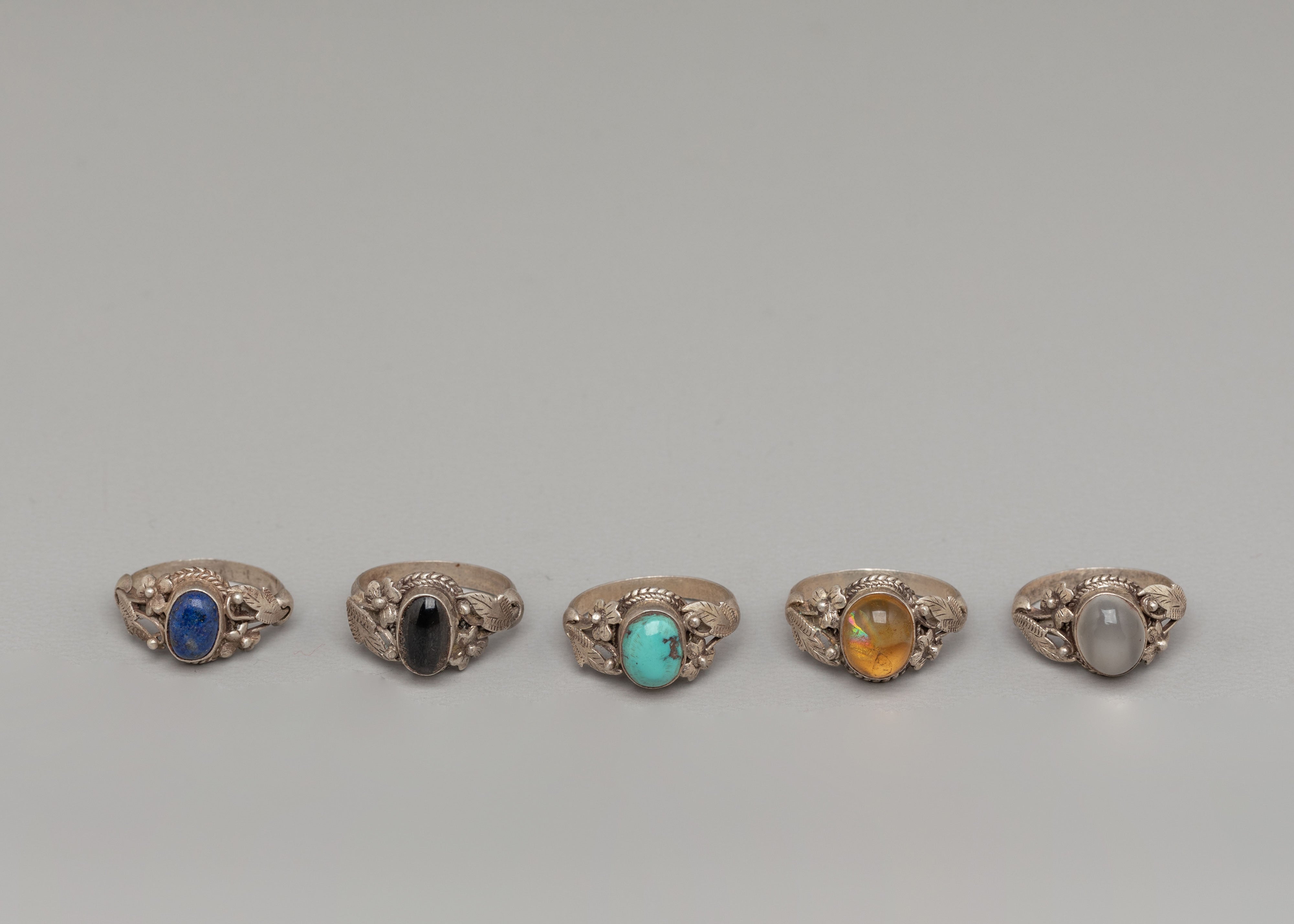 Handmade Ring Set | Silver and Gemstone Jewelry | Spiritual Accessories