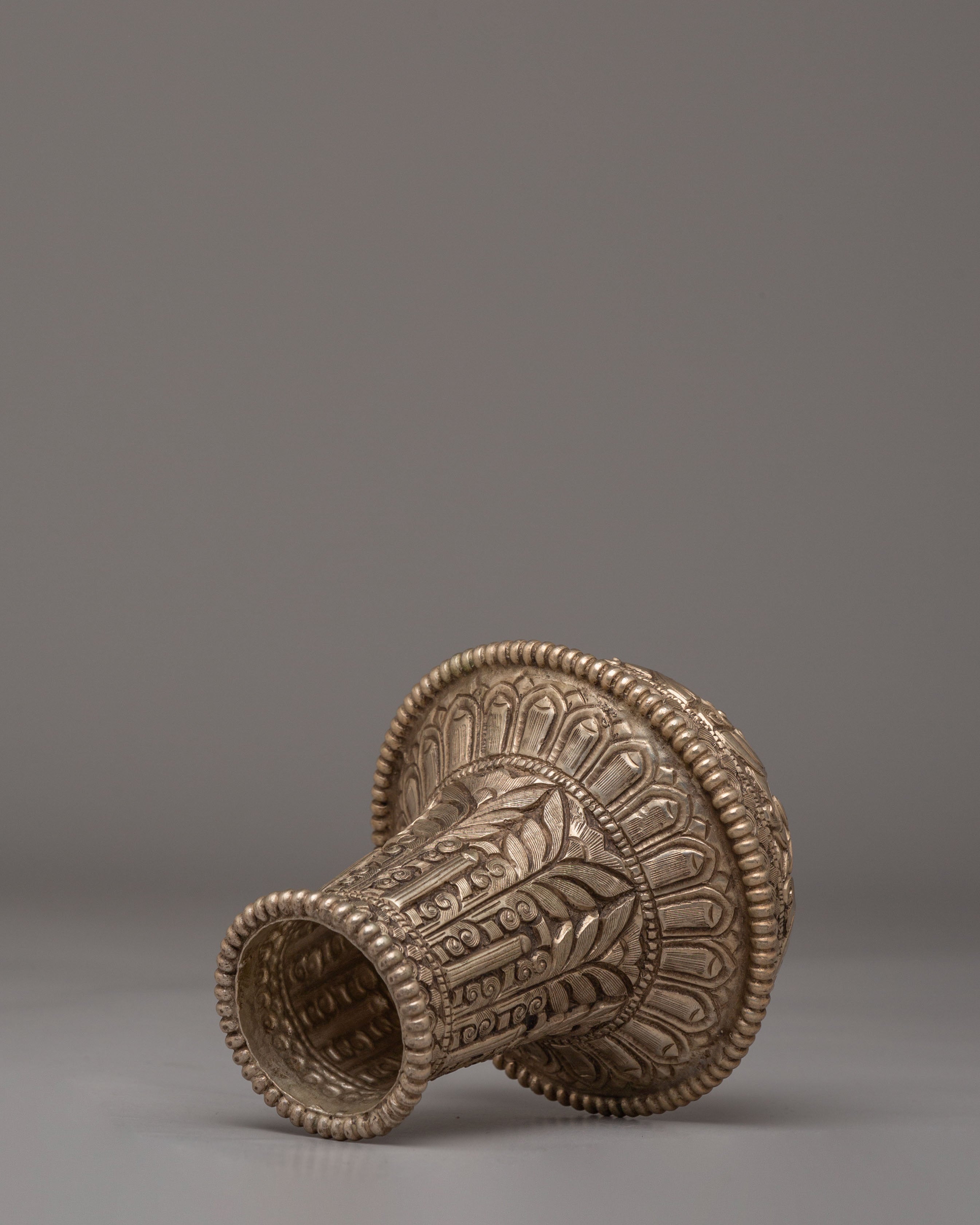 Brocade stick Caps for Thangkas - Oxidized Copper Body