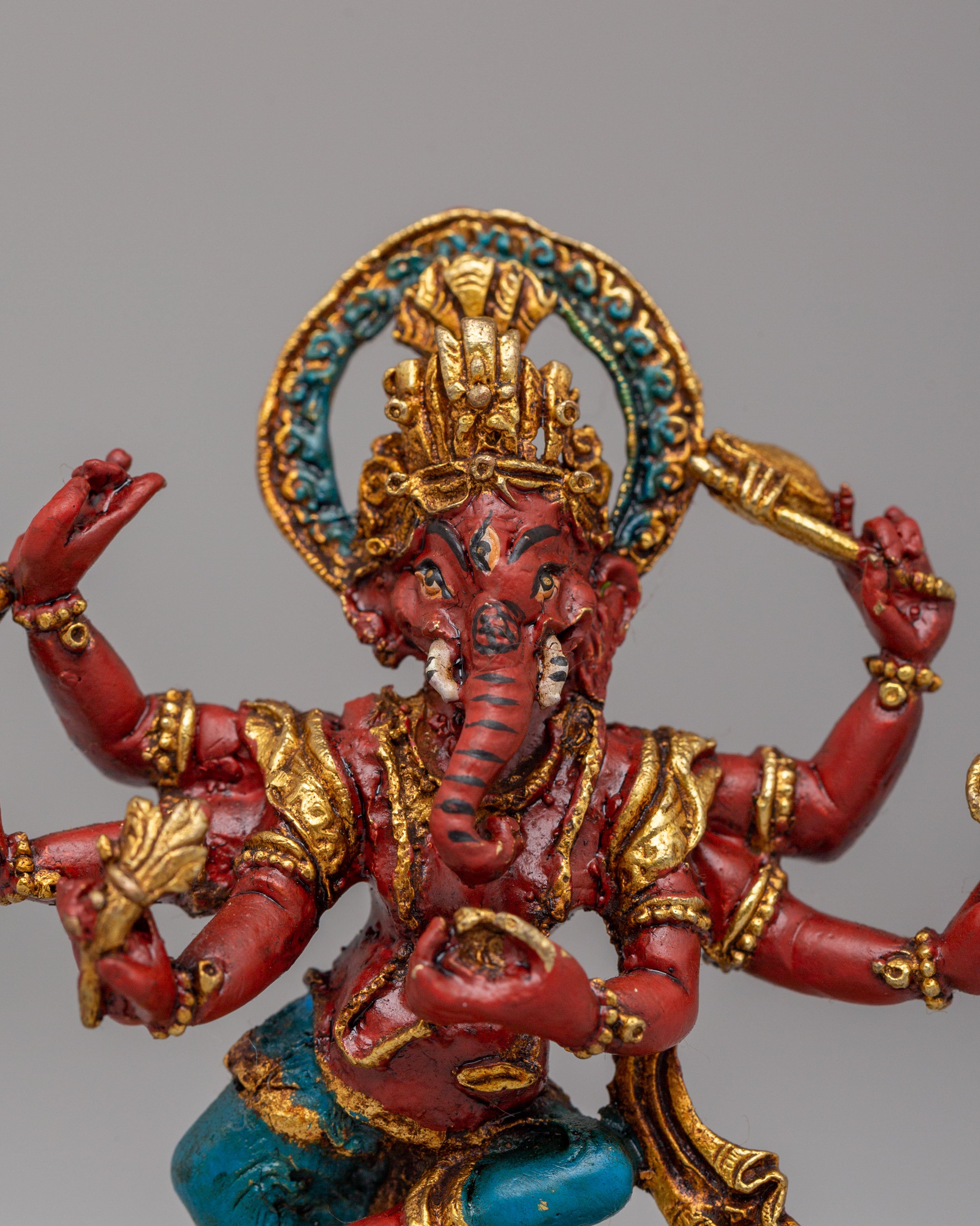 Handmade Six-Armed Ganesha Statue | Sacred Hindu Deity