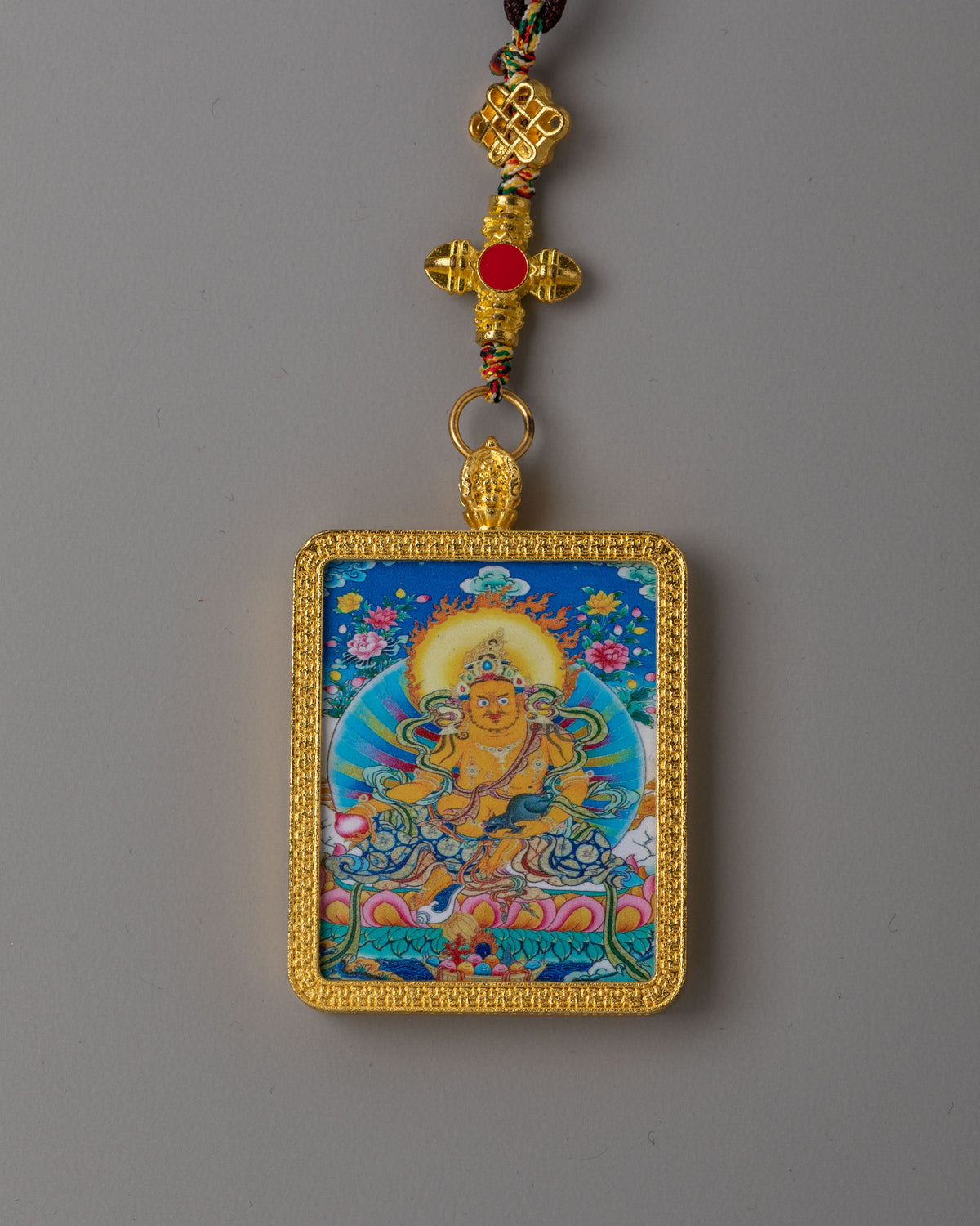 Sacred Dzambhala Pendant | Tibetan Buddhist Wealth Deity Artwork