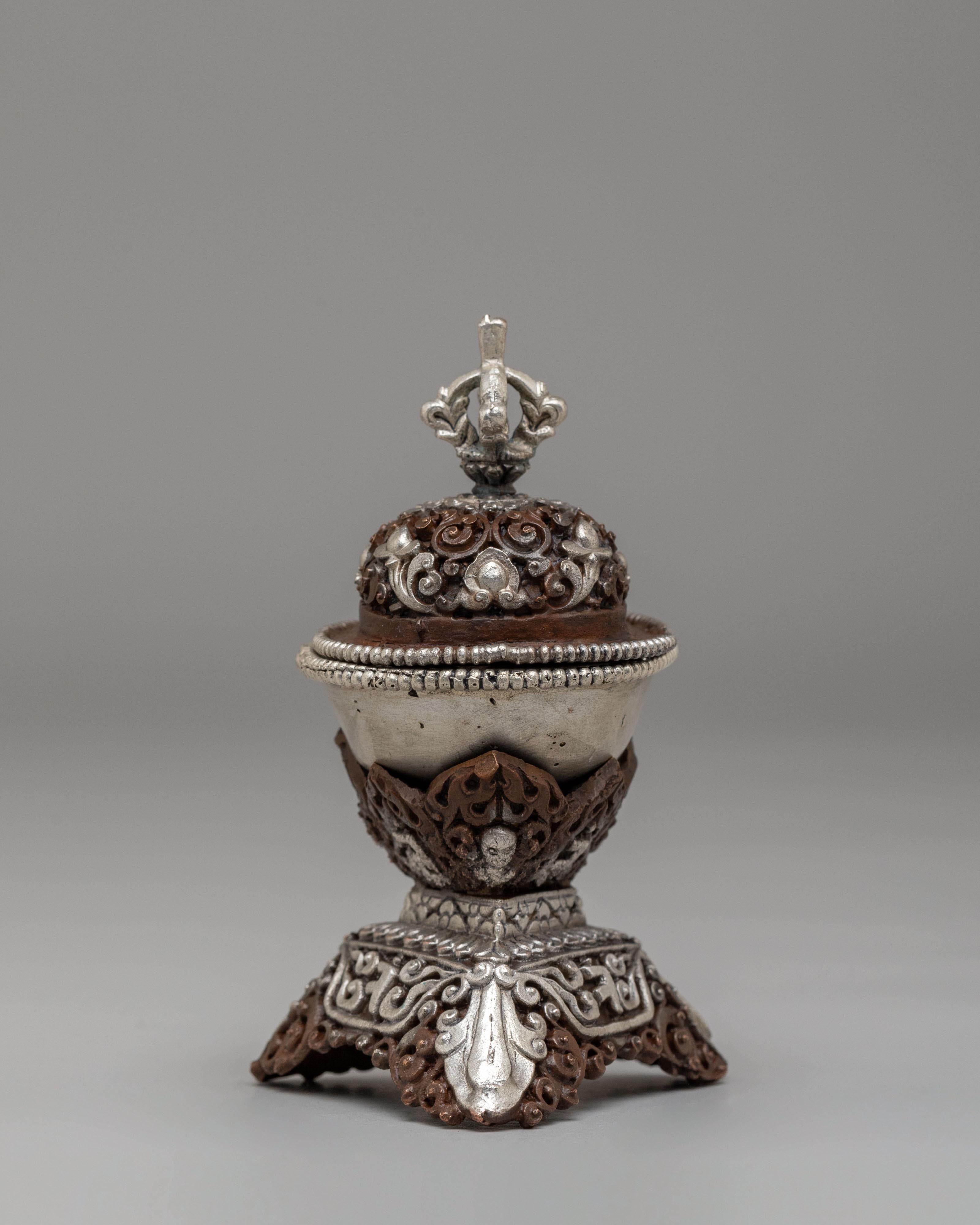 Tibetan Kapala Ritual Set | Sacred Offering Vessel for Tantric Ceremonies