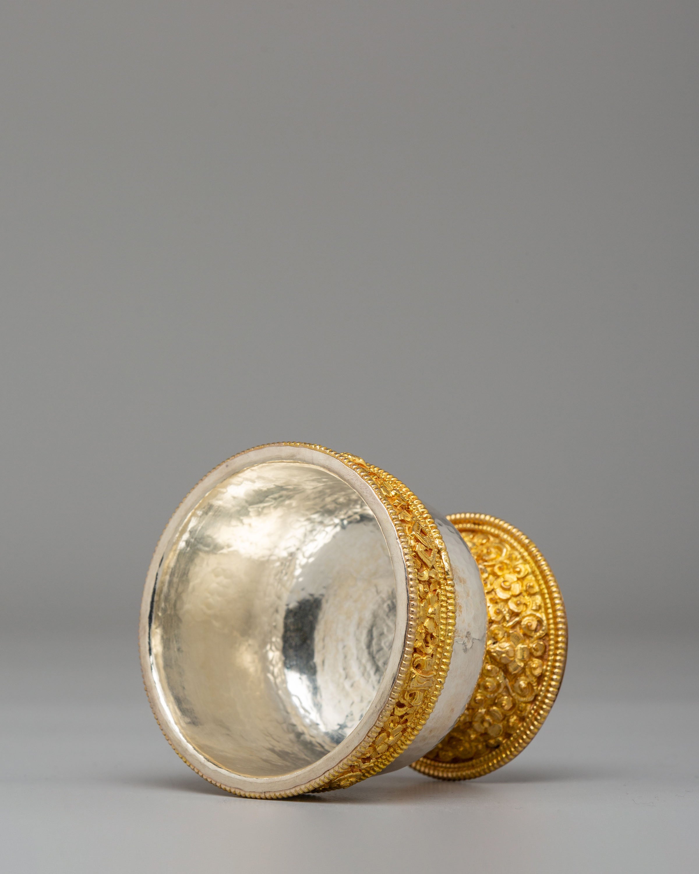 Sacred Himalayan Altar Offering Bowls | Gold Silver Plated Ritual Bowls