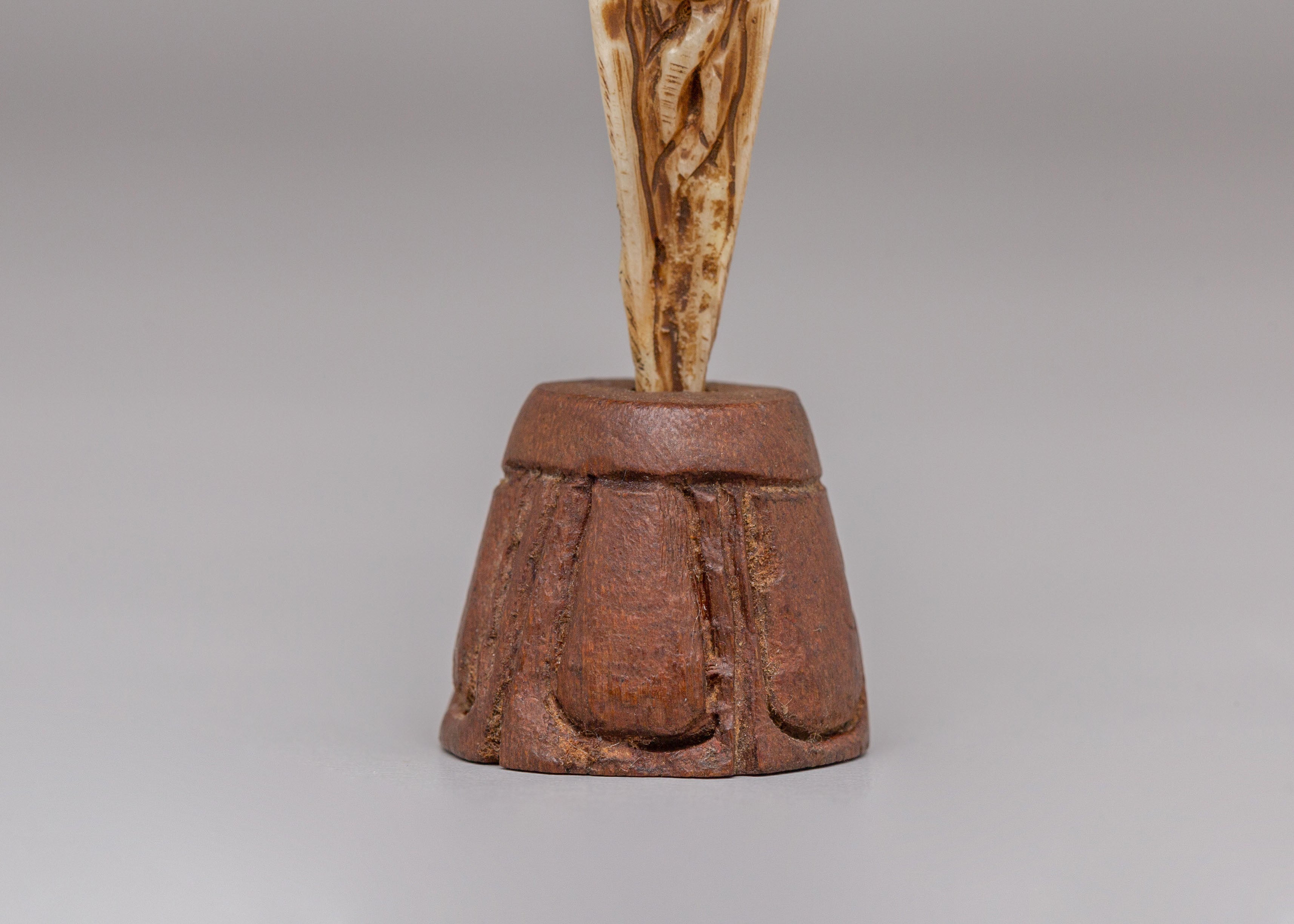Spiritual Mahakala Engraved Phurba | Hand-Carved Buffalo Bone Ritual Dagger