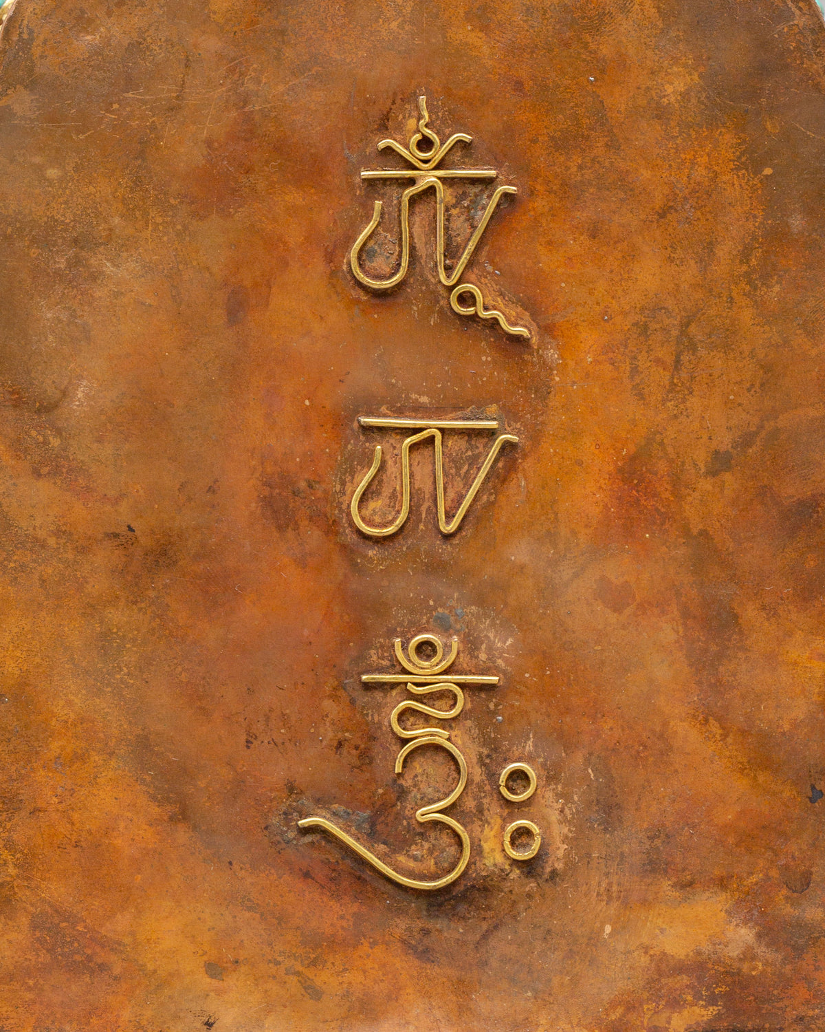 Handmade Buddhist Ritual Ghau Box | Gold Plated Copper Tibetan Shrine