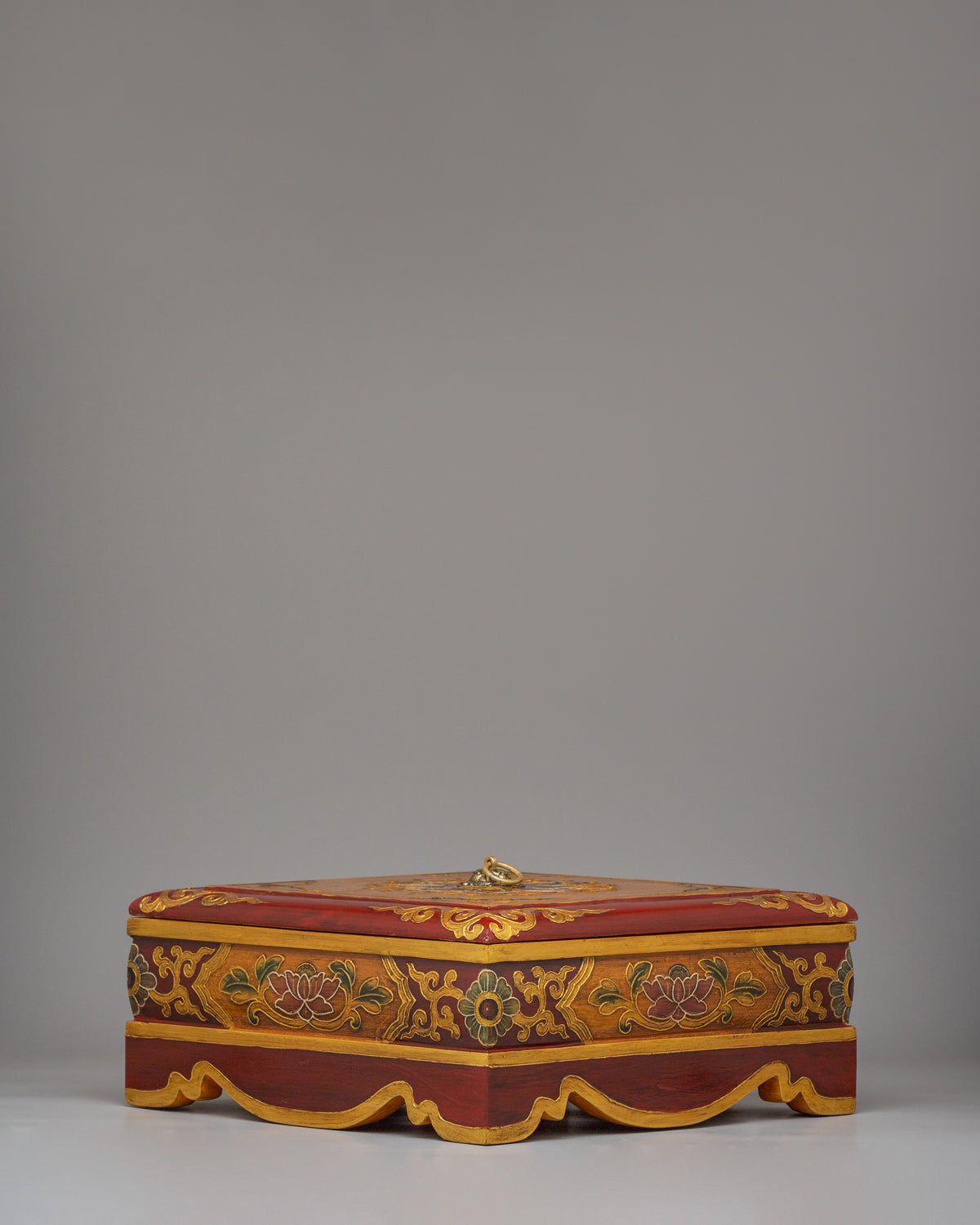Traditional Wooden Box | Hand Painted Himalayan Decor