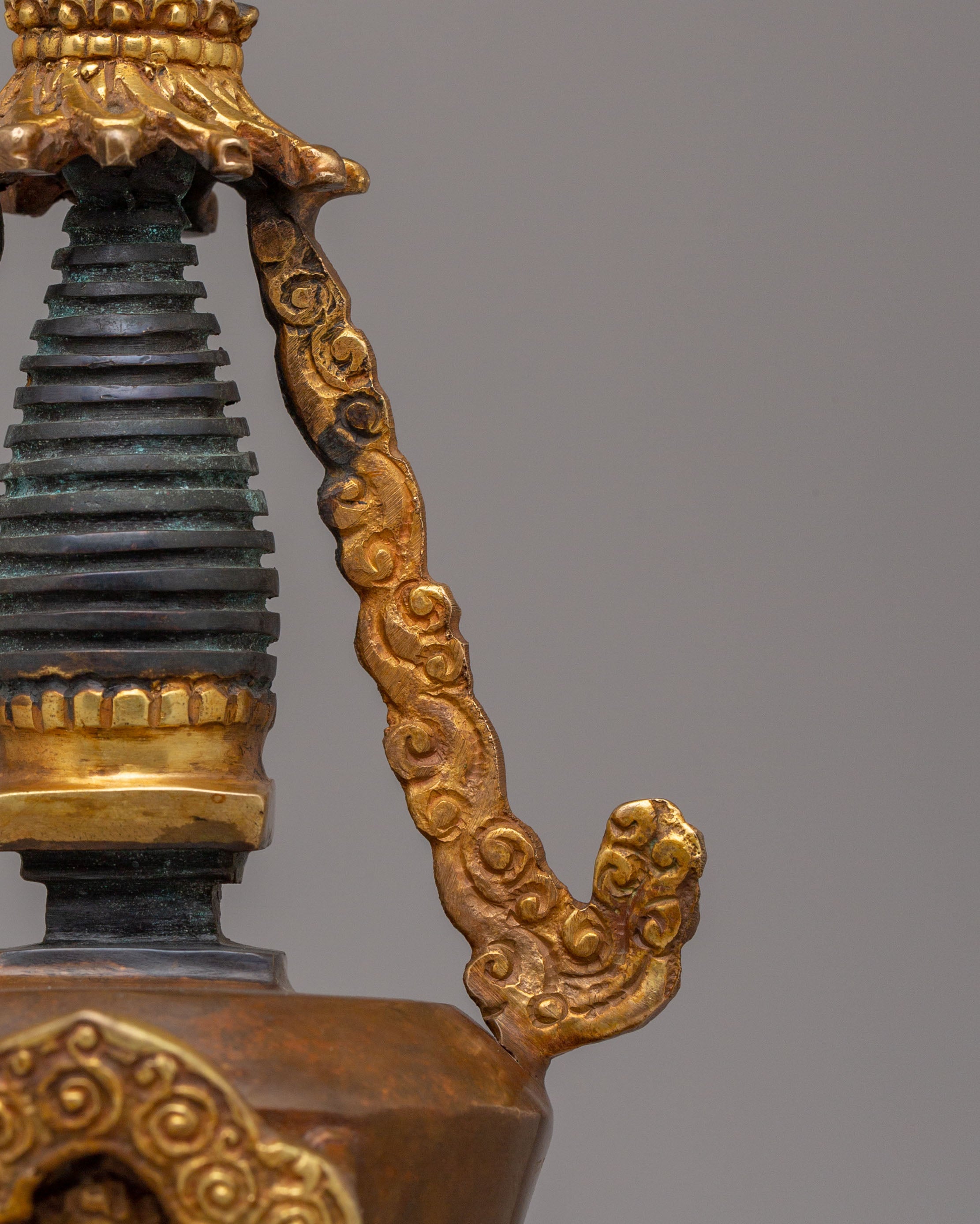 Handcrafted Tibetan Lotus Blossom Stupa | Sacred Spiritual Decor for Altar
