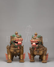 Protective Guardian Lion Statue Set 