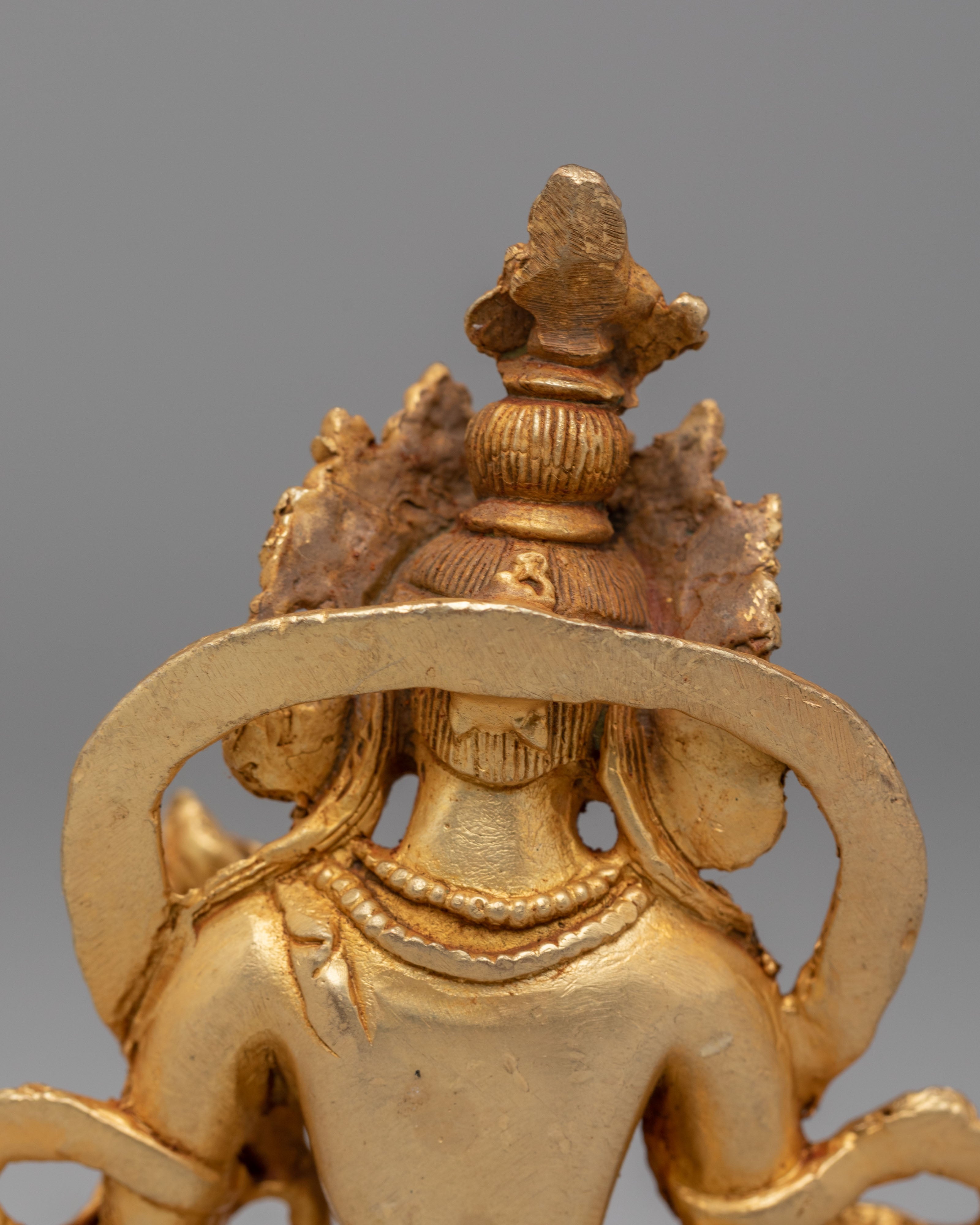 Himalayan Six Deities Statue Set | Gold Plated Buddhist Altar Decor