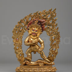 Tibetan Black Dzambhala Deity Statue 