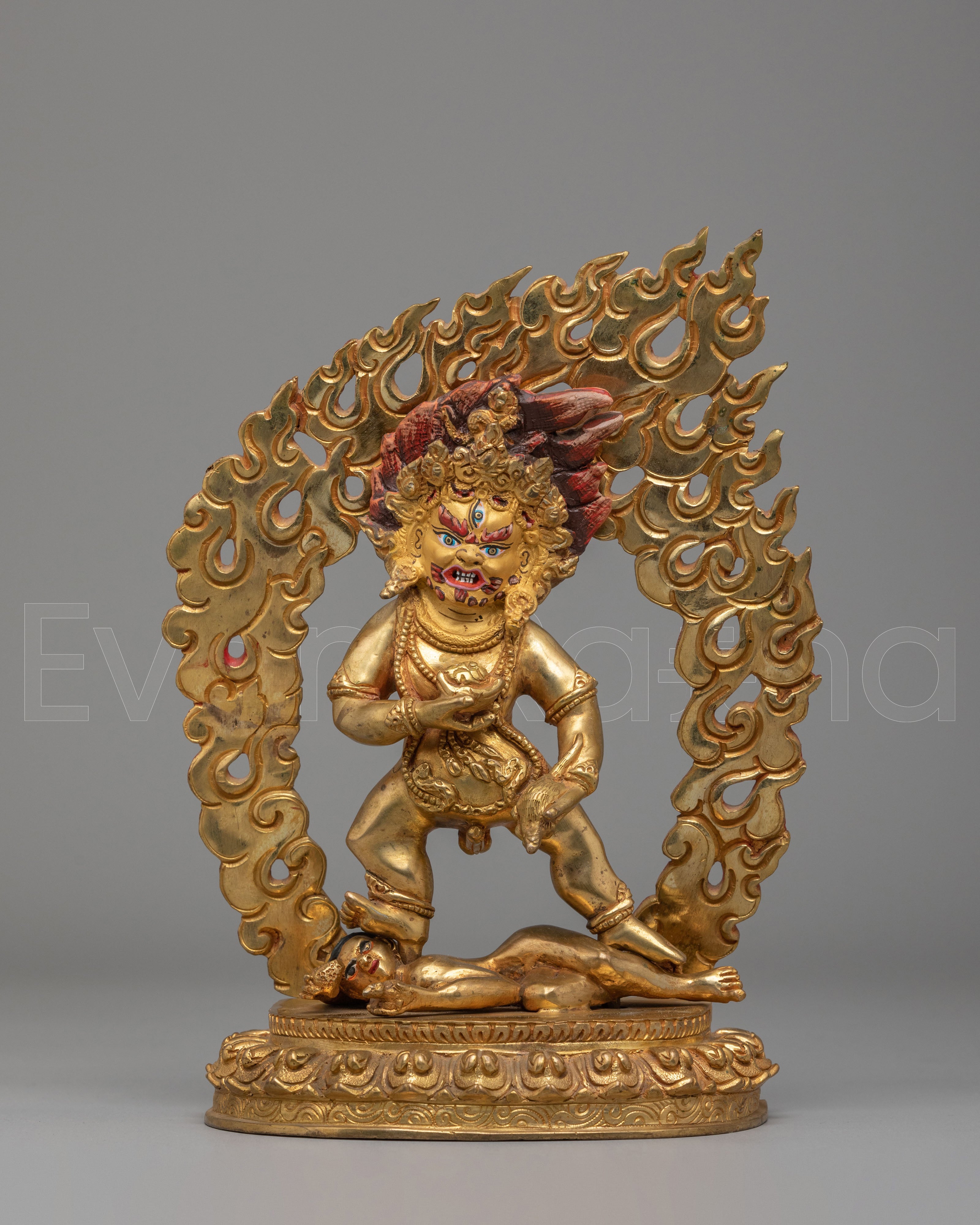 Tibetan Black Dzambhala Deity Statue 