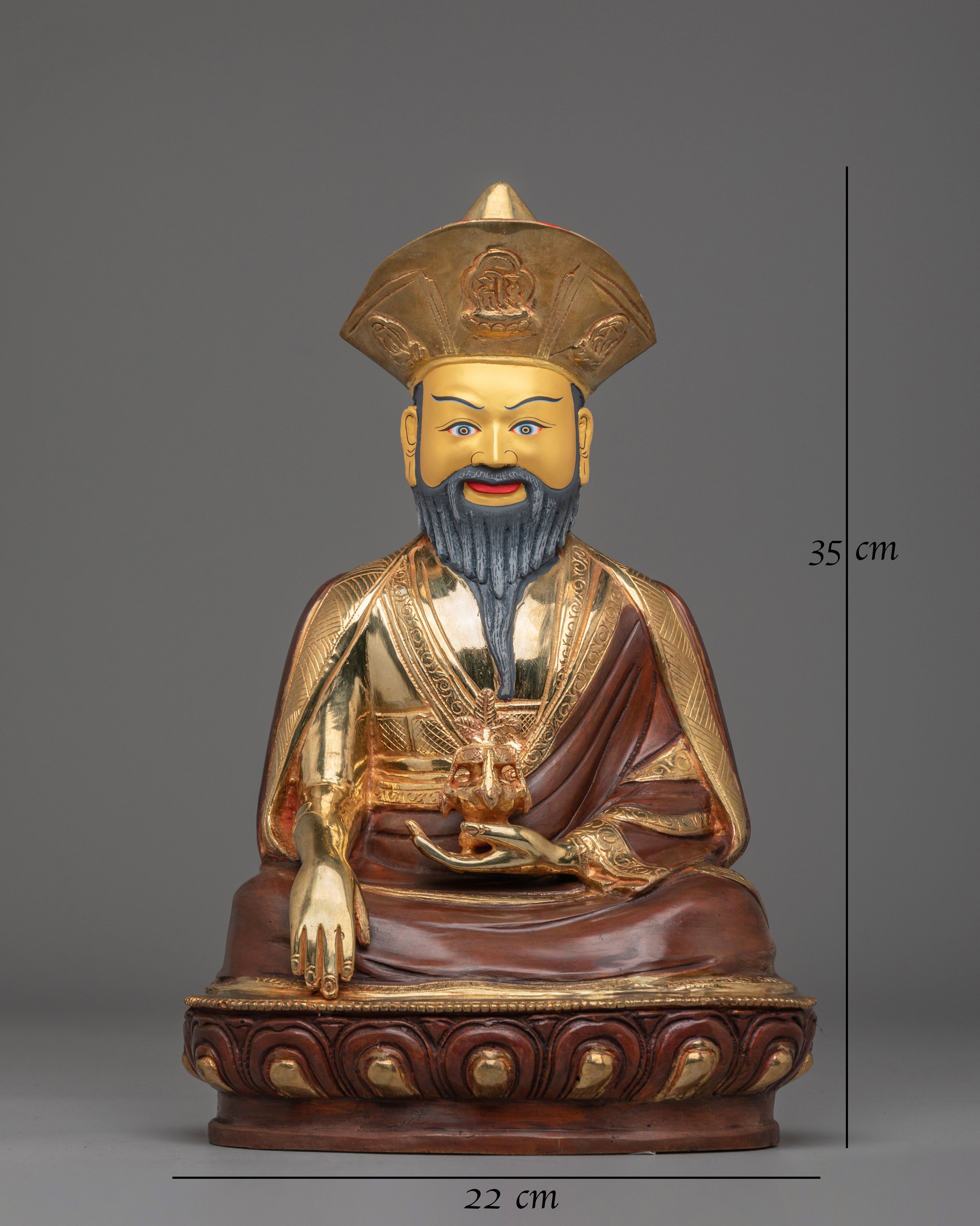 Traditional Buddhist Guru Shapdum Statue | Sacred Himalayan Artwork