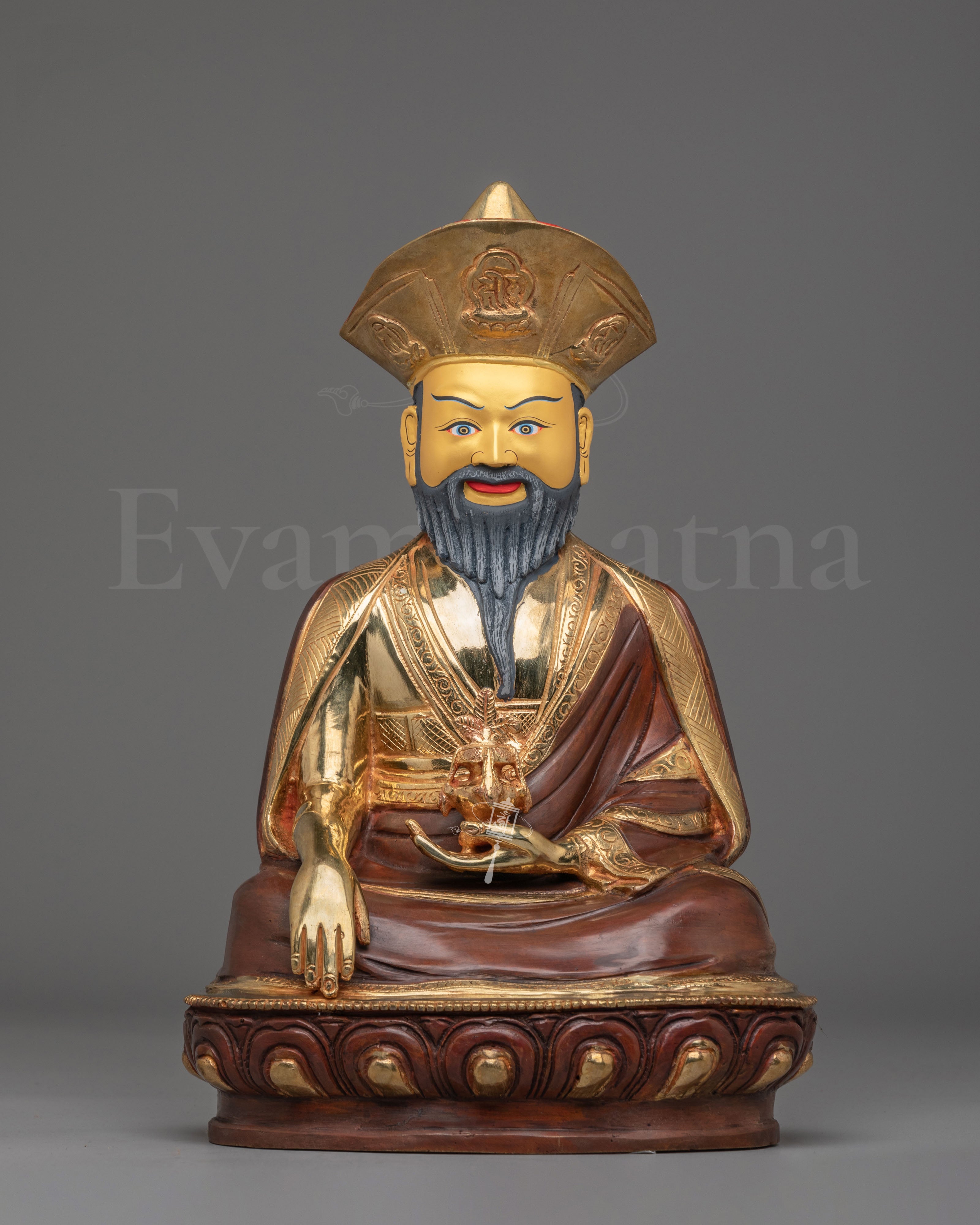 Traditional Buddhist Guru Shapdum Statue 