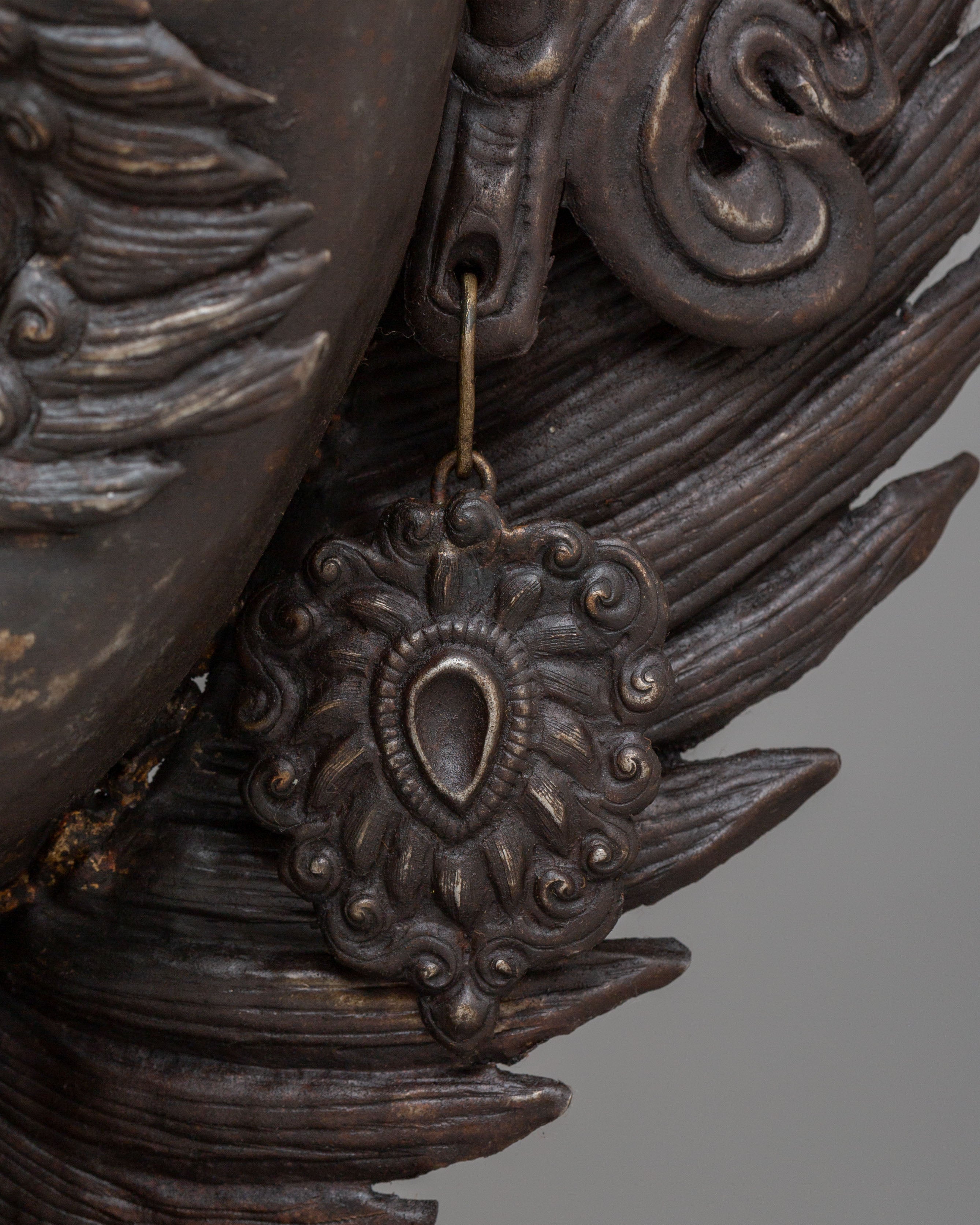 Traditional Bhairava Face Sculpture | Tibetan Wrathful Deity Altar Decor