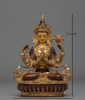 Tibetan Bodhisattva chenrezig Handmade Statue | Buddhist Sculpture