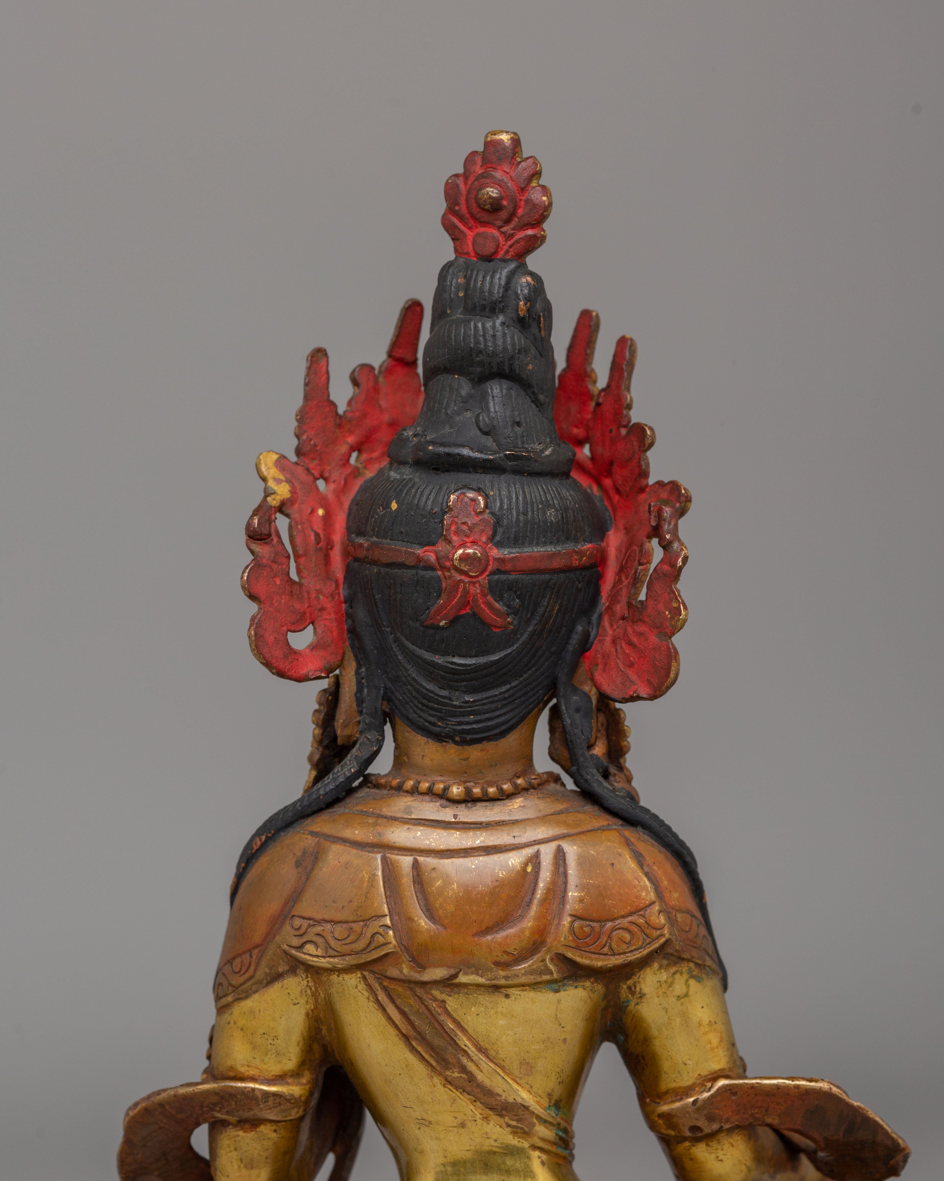 Handcrafted Dukar Statue | Tibetan Deity of Wisdom and Compassion