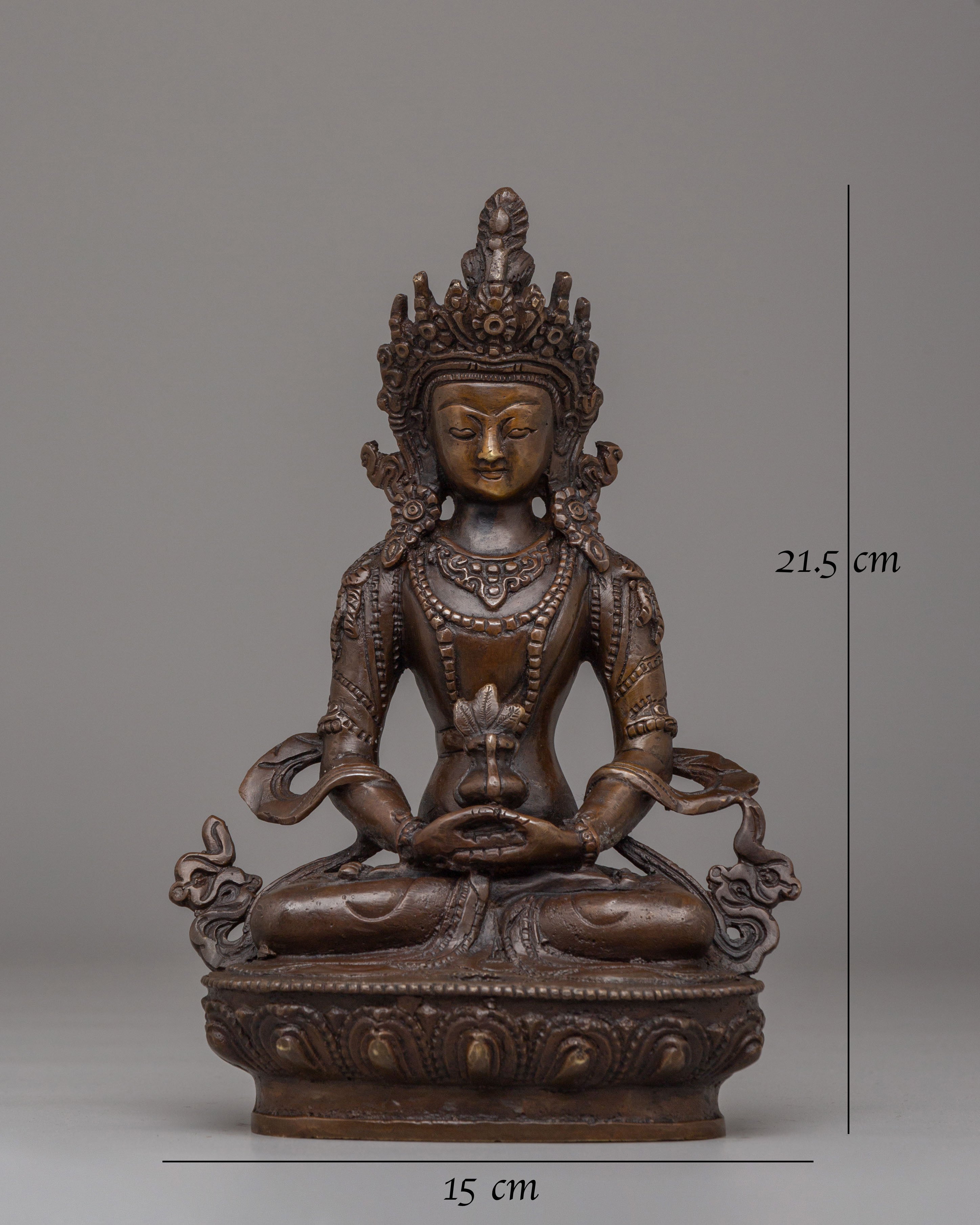 Amitayus Buddha Long Life Statue | Oxidized Copper Body Art