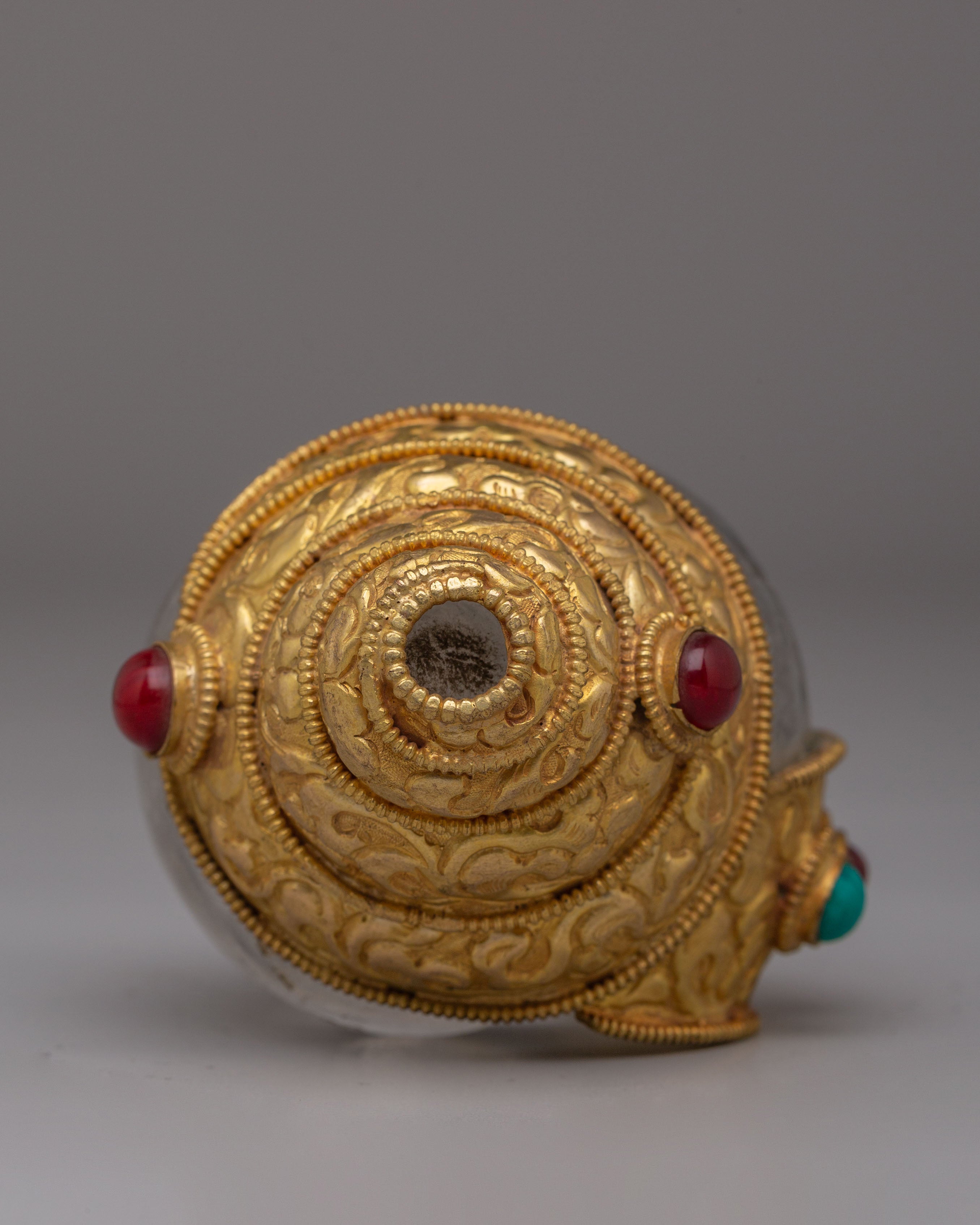 Handmade Buddhist Conch for Rituals | Tibetan Conch for Ritual Practice