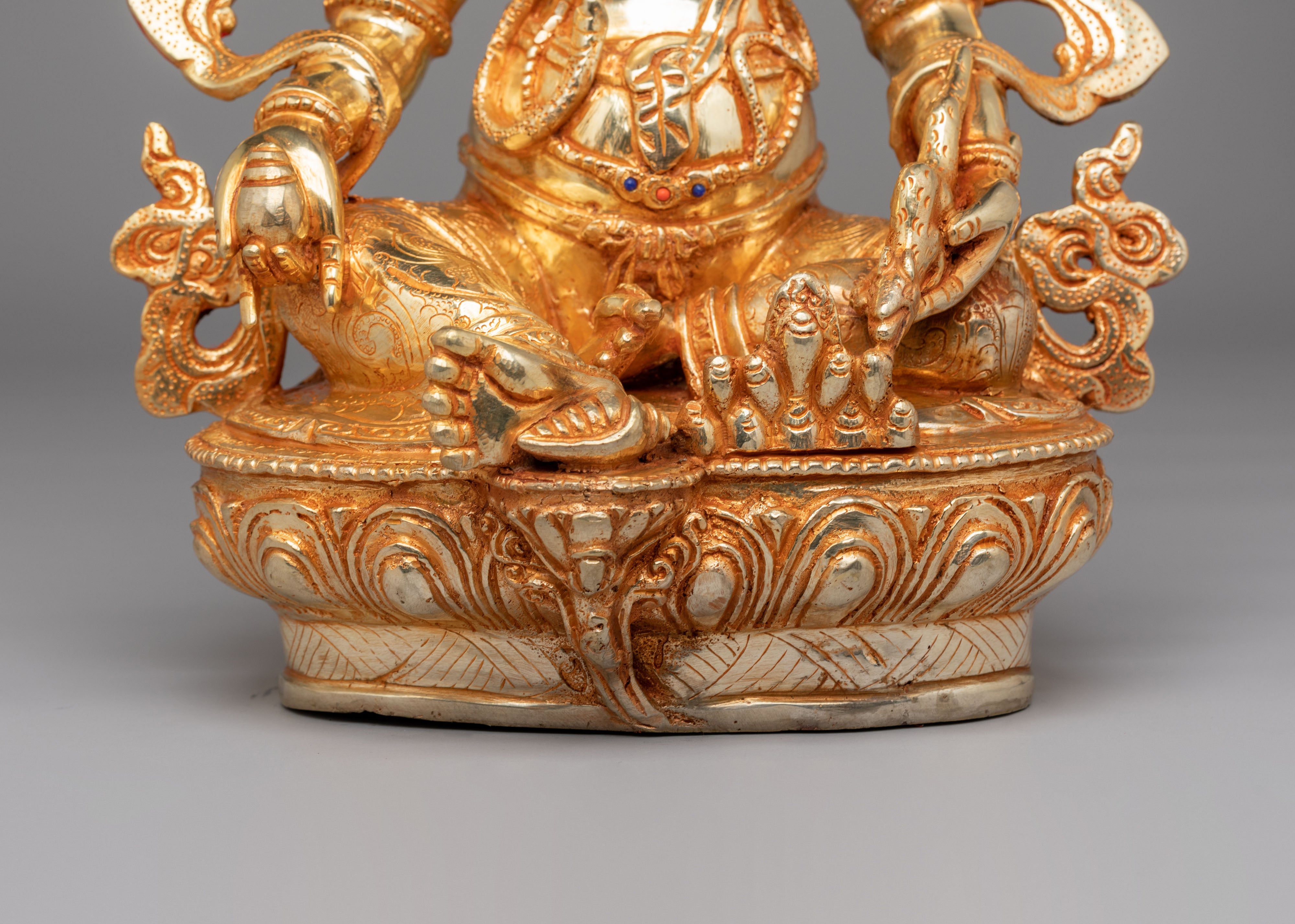 Himalayan Dzambhala Altar Statue | Tibetan Sculpture for Prosperity and Abundance