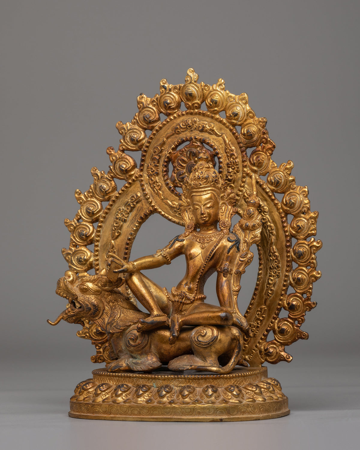 30 years Old Simhanada Manjushri Statue | Lion's Roar of Wisdom