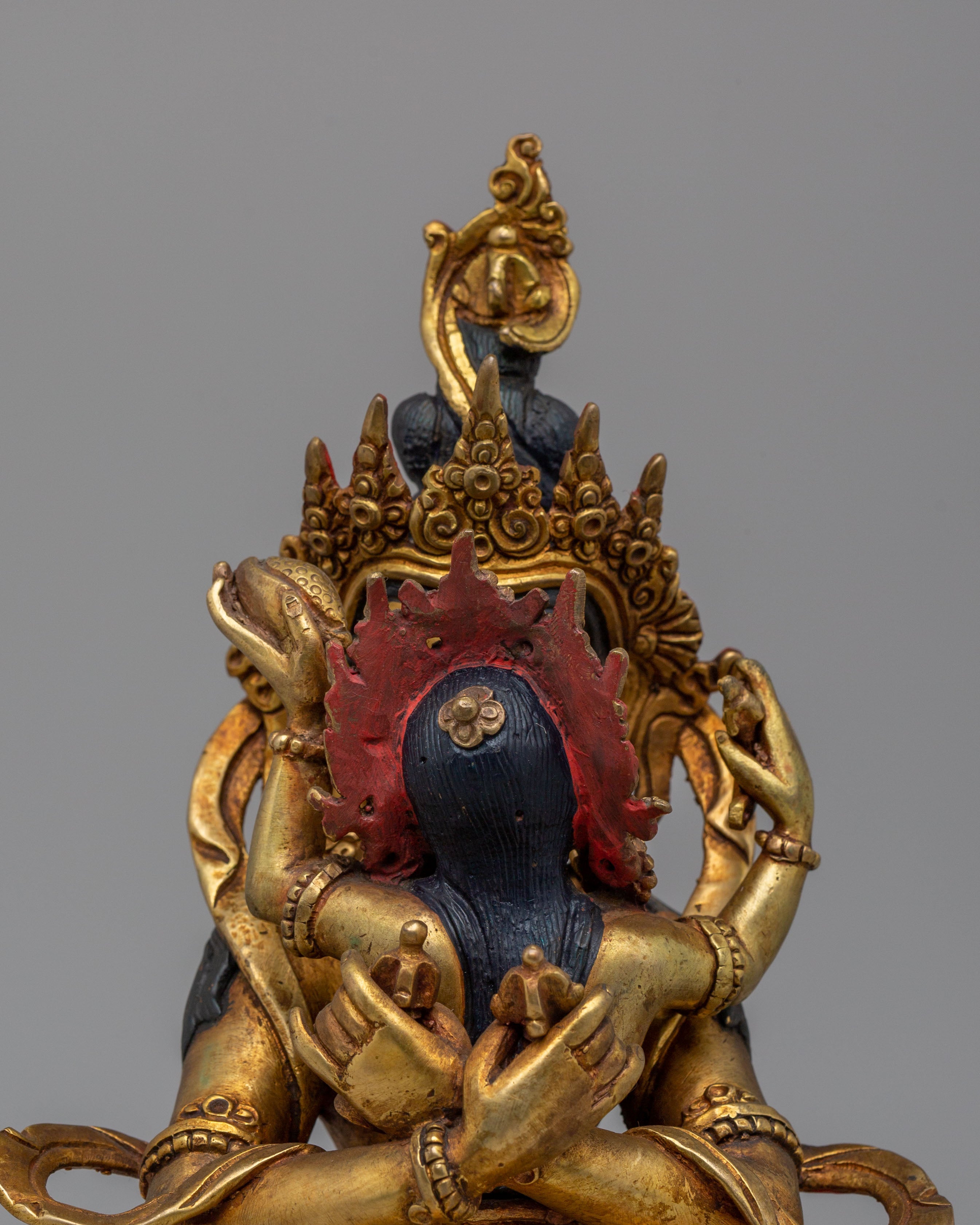 Buddhist Vajradhara with Consort Statue | Gold Plated Buddhist Sculpture