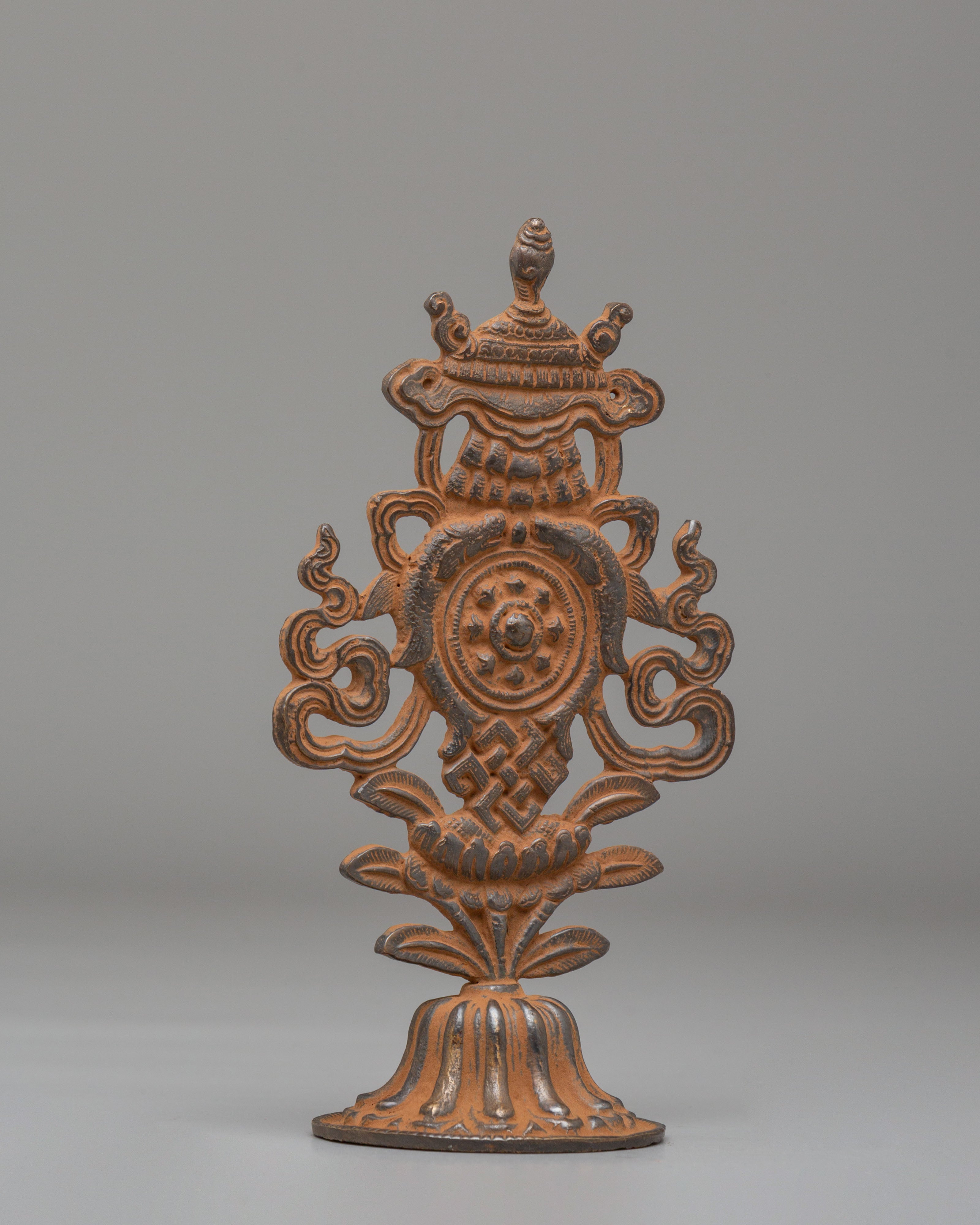 Vajrayana Auspicious Symbol | Sacred Buddhist Sculpture