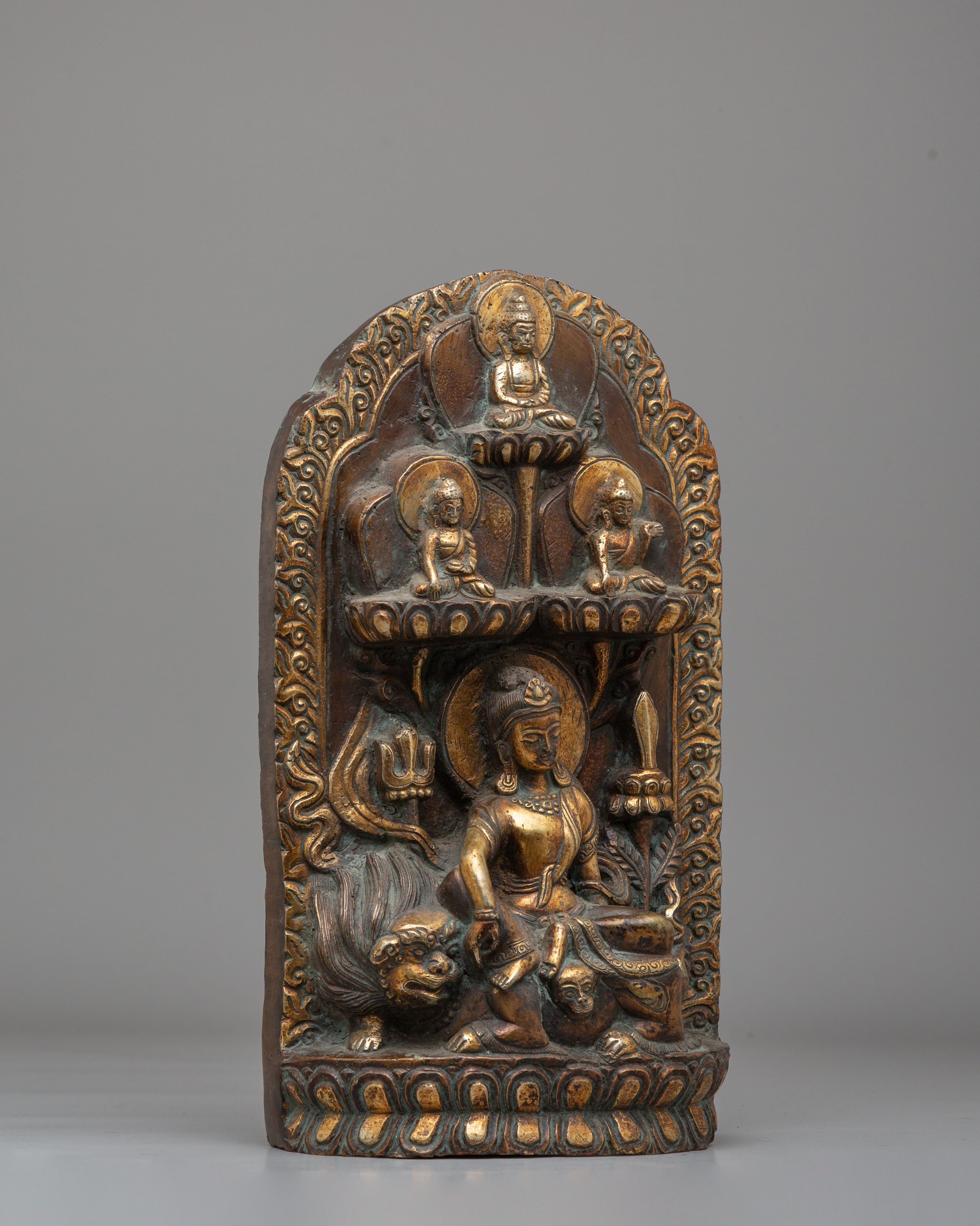 Tibetan Simhanada Lokeshvara Sculpture | Sacred Buddhist Statue