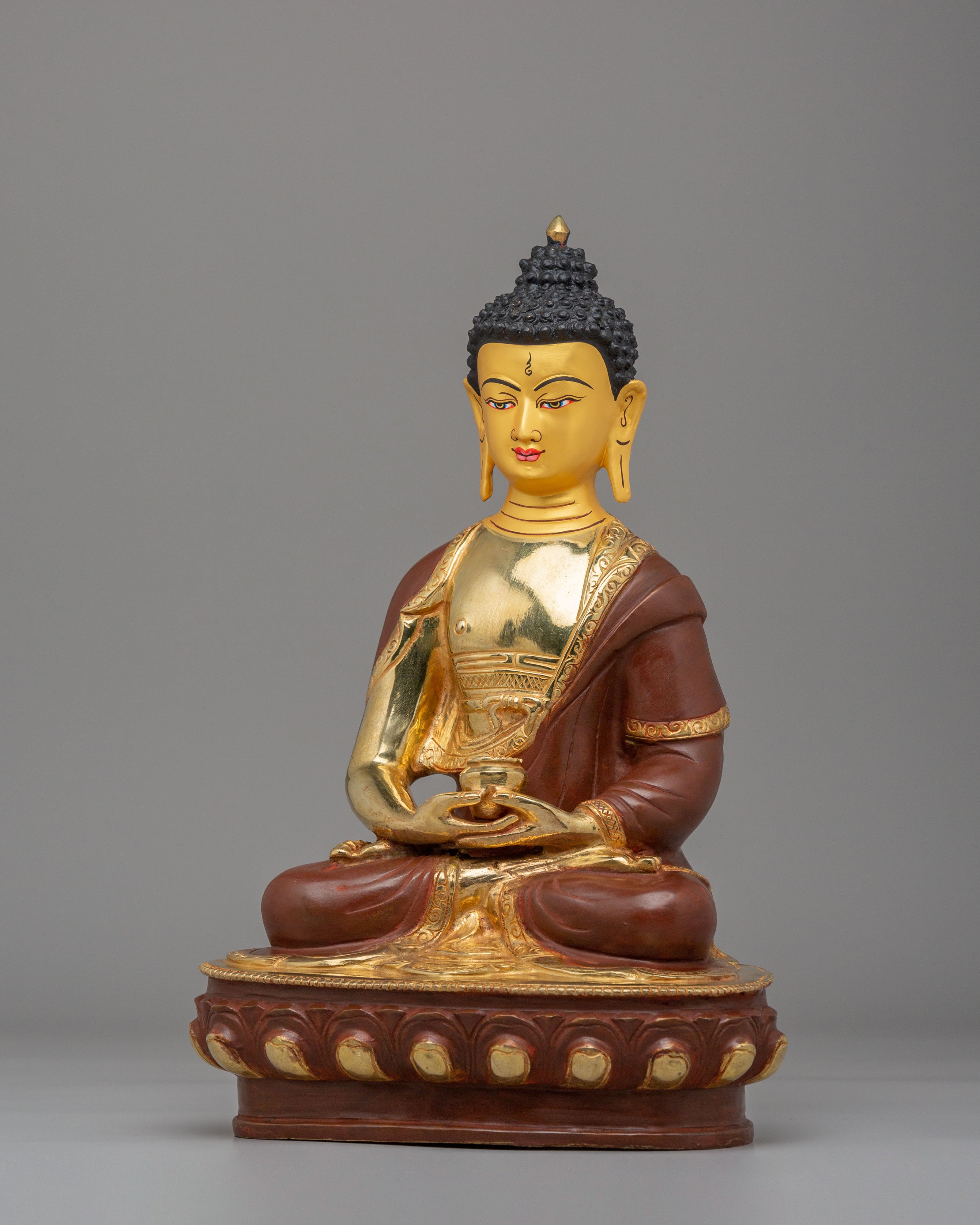 Infinite Light Amitabha Buddha Statue | Gold Plated Meditation Altar Decor