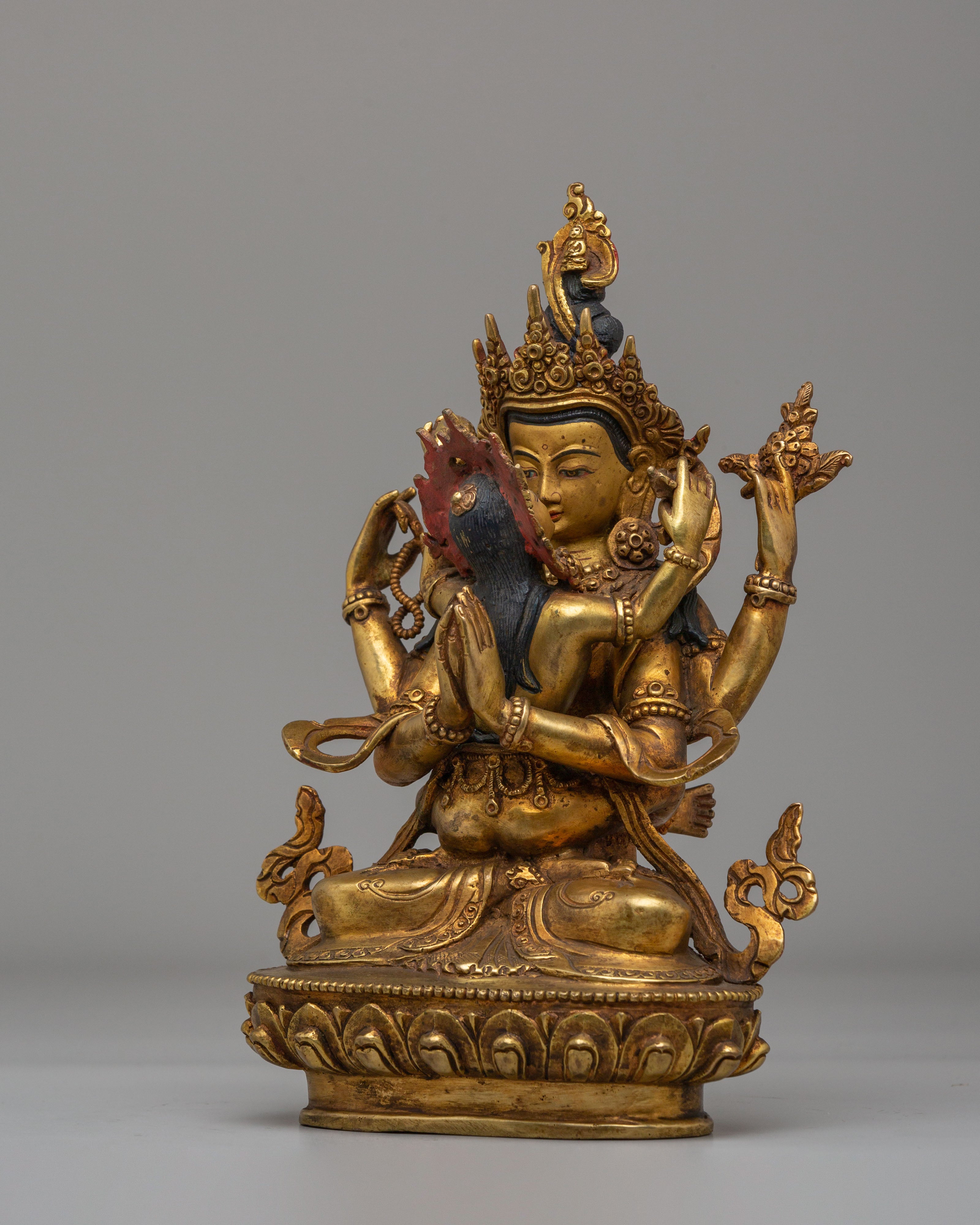 Sacred Chenrezig With Consort Statue | Symbol of Compassion
