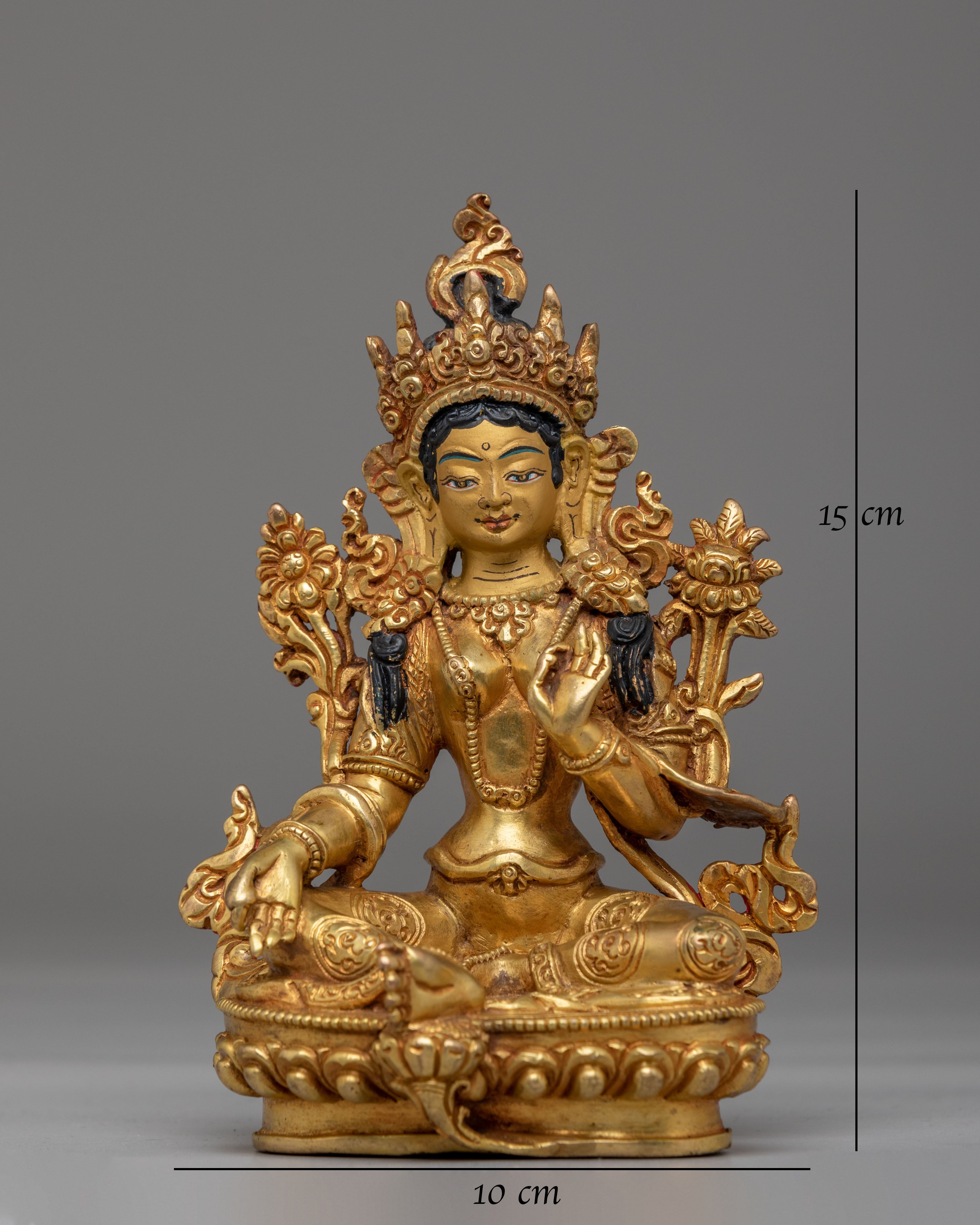 Tibetan Green Tara Deity Figurine | Traditional Tibetan Artwork