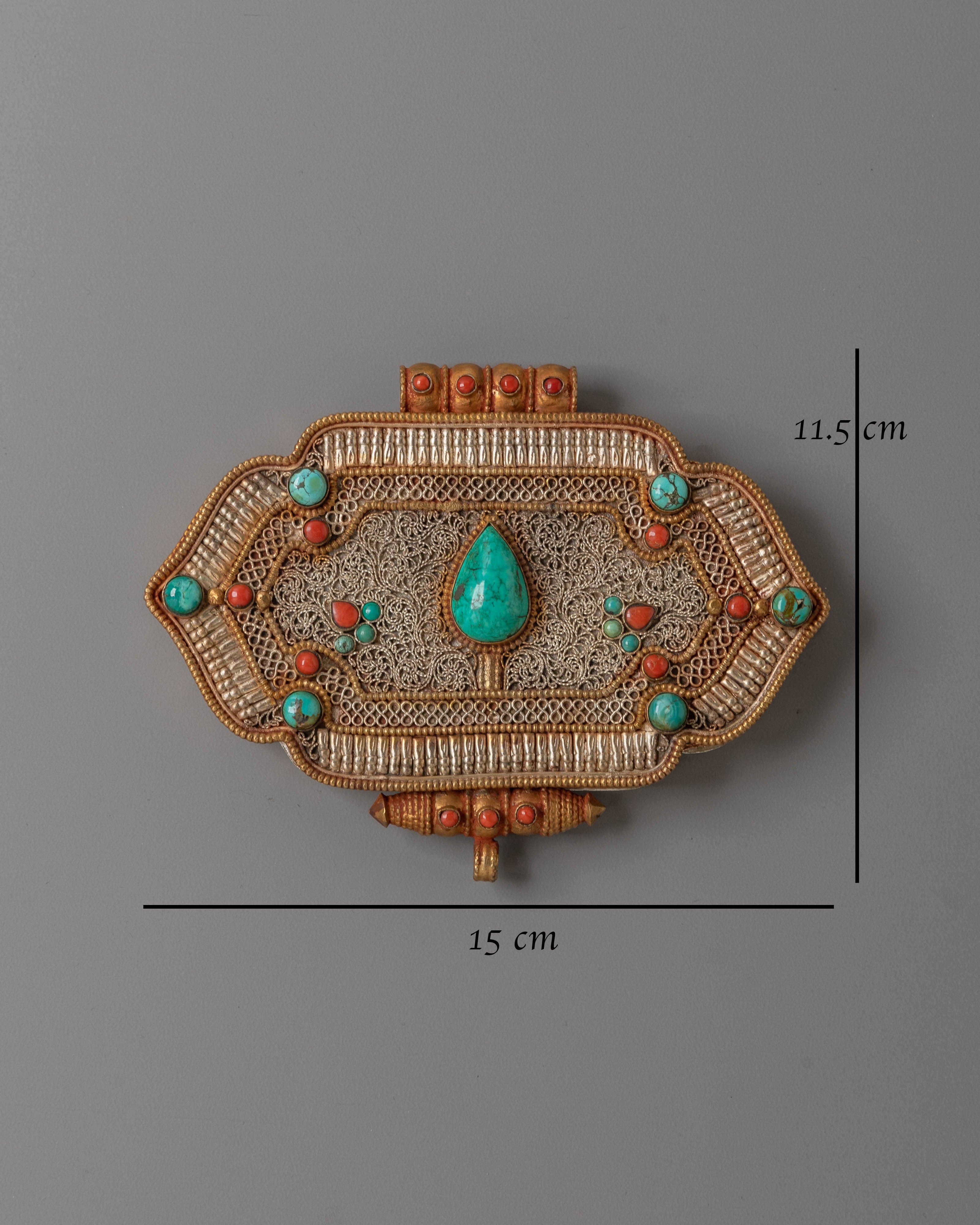 Buddhist Blessing Ghau Box Locket | Tibetan Prayer Amulet Box