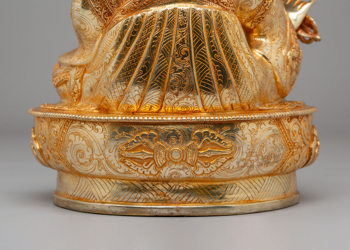 Traditional Guru Rinpoche Sculpture | Handmade Tibetan Deity Statue