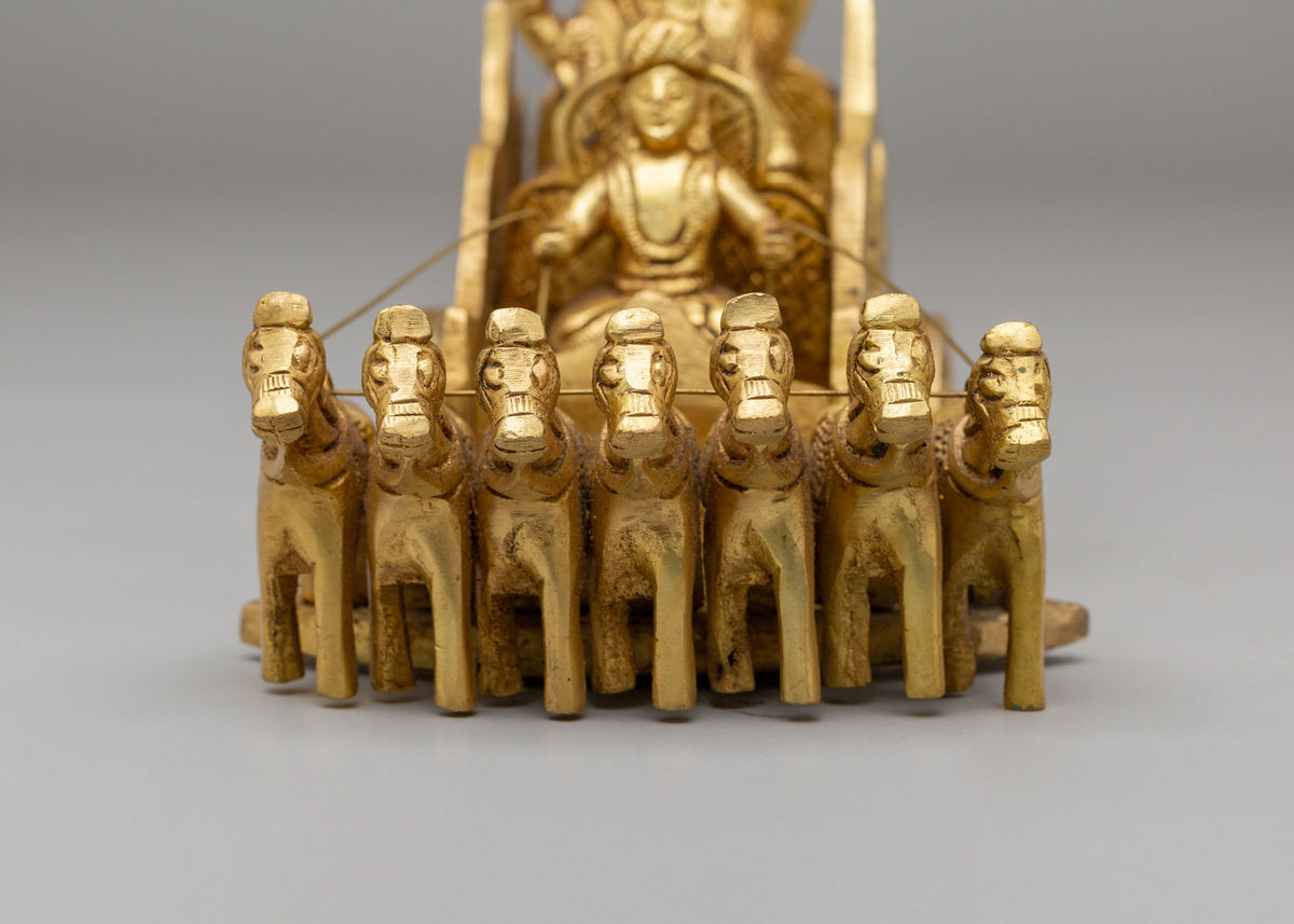 Sacred Surya Dev Rath Sculpture | Divine Vehicle of Sun God Surya Dev