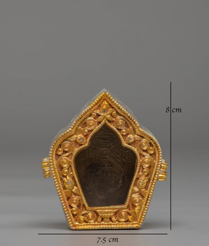 Handcrafted Tibetan Ghau Box | Copper with Electro Gold and Silver Plating