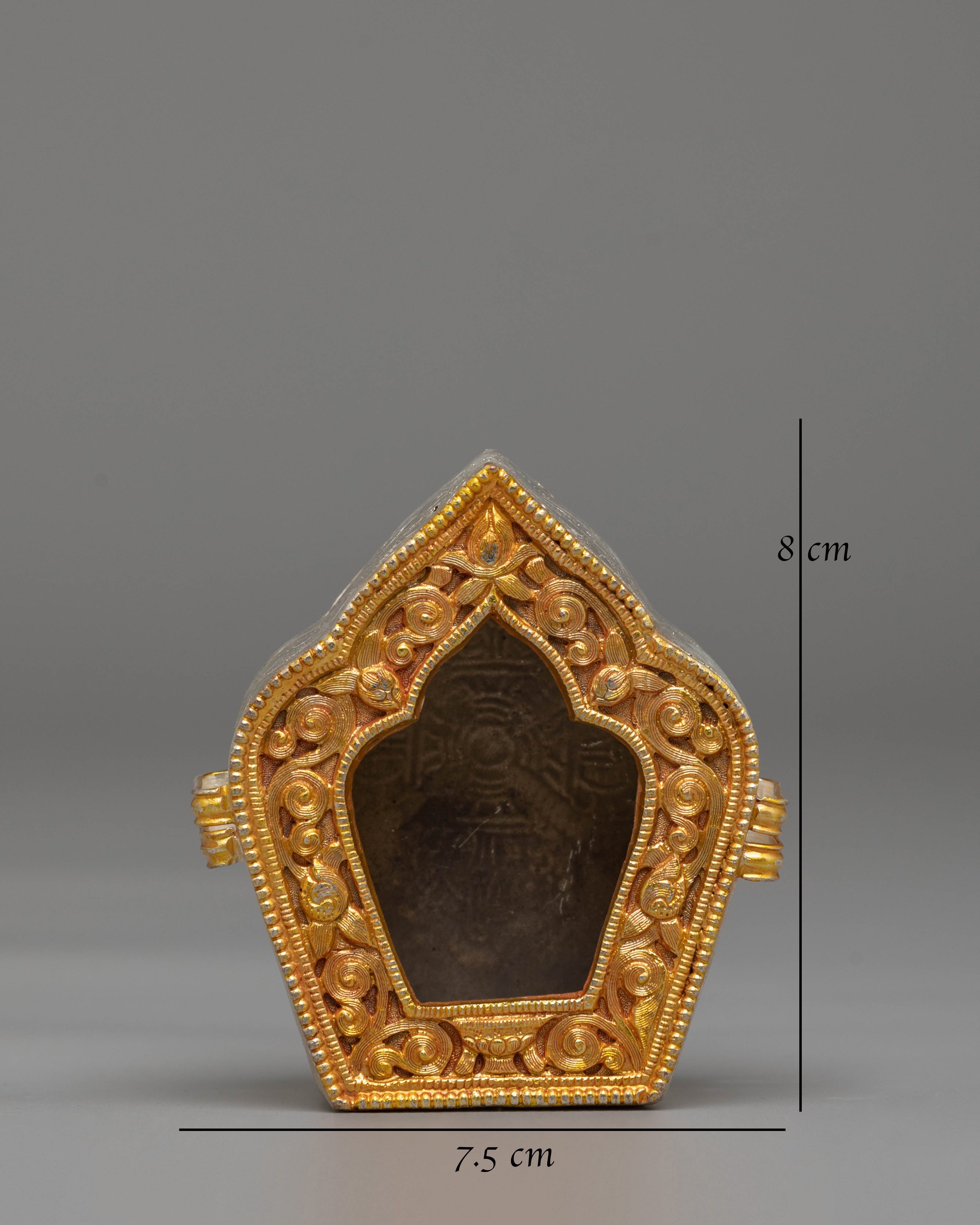 Handcrafted Tibetan Ghau Box | Copper with Electro Gold and Silver Plating