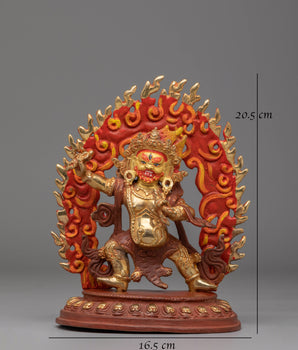 Vajrapani Statue for Protection | 24K Gold Plated Copper for Spiritual Safety