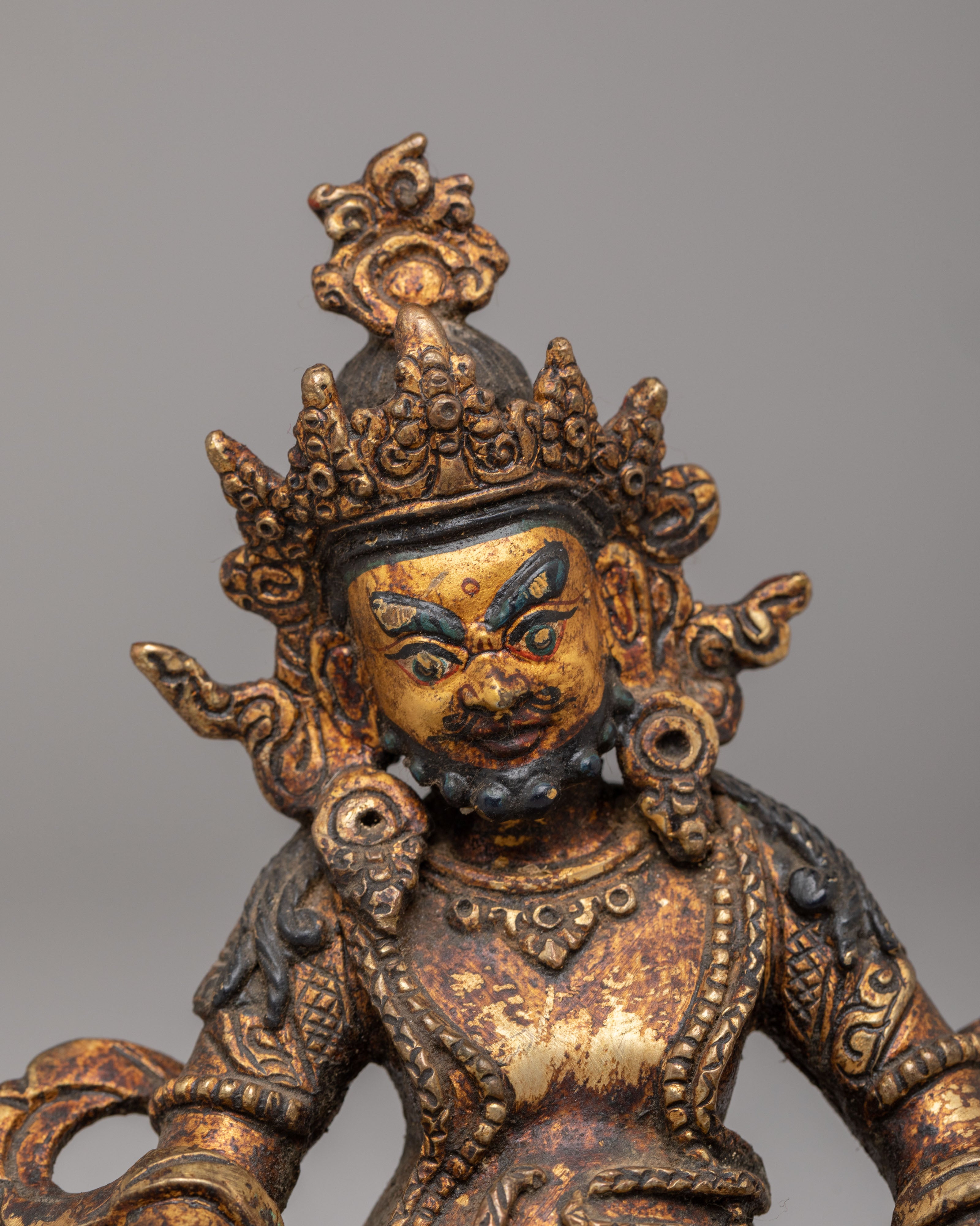 Spiritual Wealth Dzambhala Sculpture | Handcrafted Tibetan Deity Figurine
