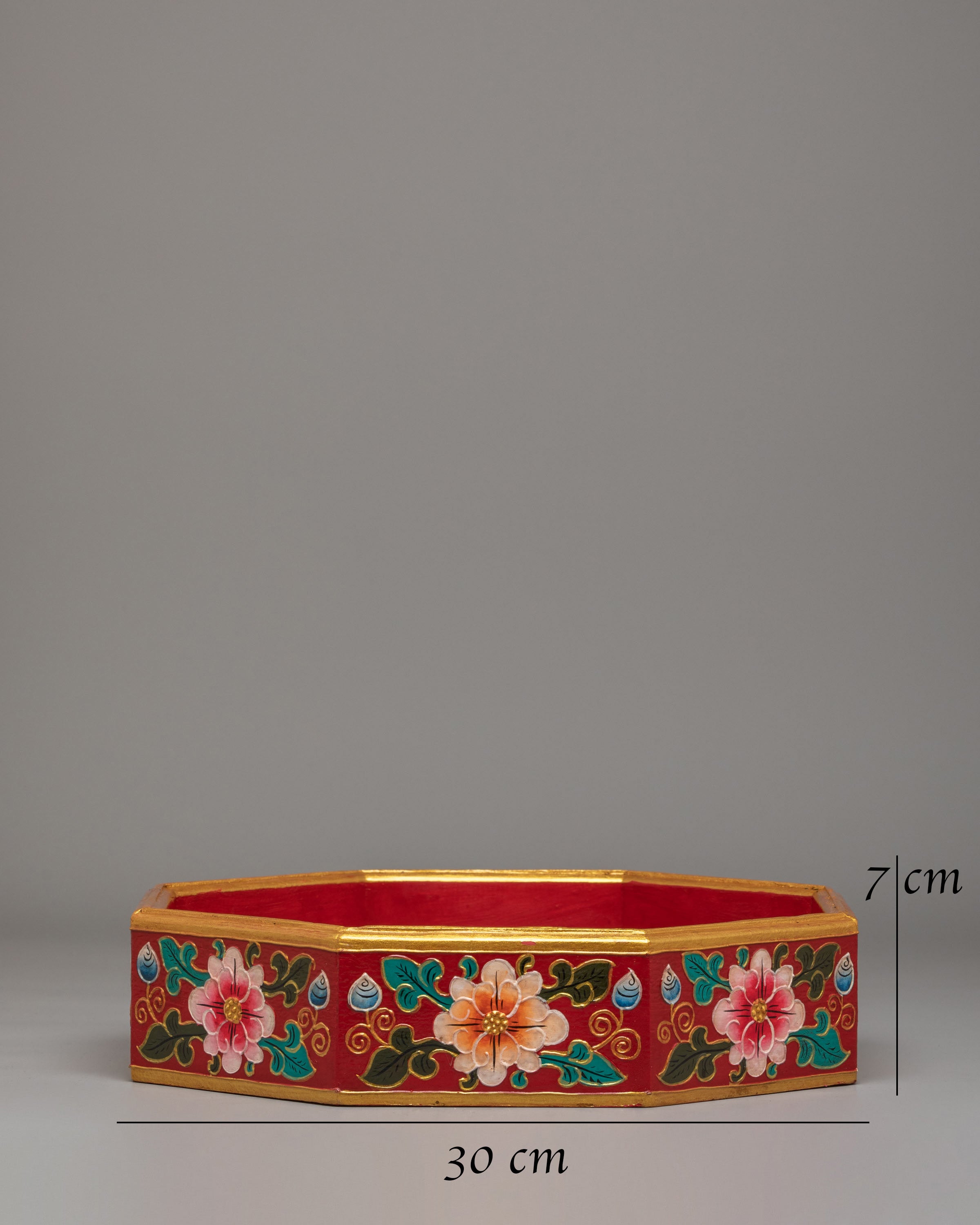 Buddhist Altar Tray | Hand-painted Ritual Plate